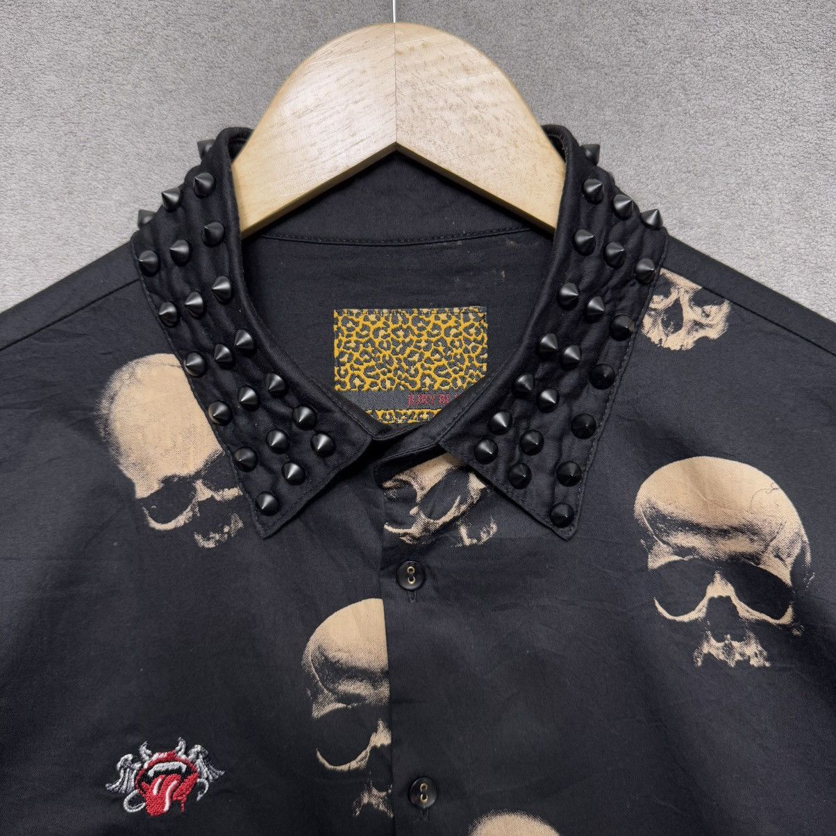 Beauty Beast Jury Black Japan Skull Studded Collar Spike Shirt Size US M / EU 48-50 / 2 - 3 Thumbnail
