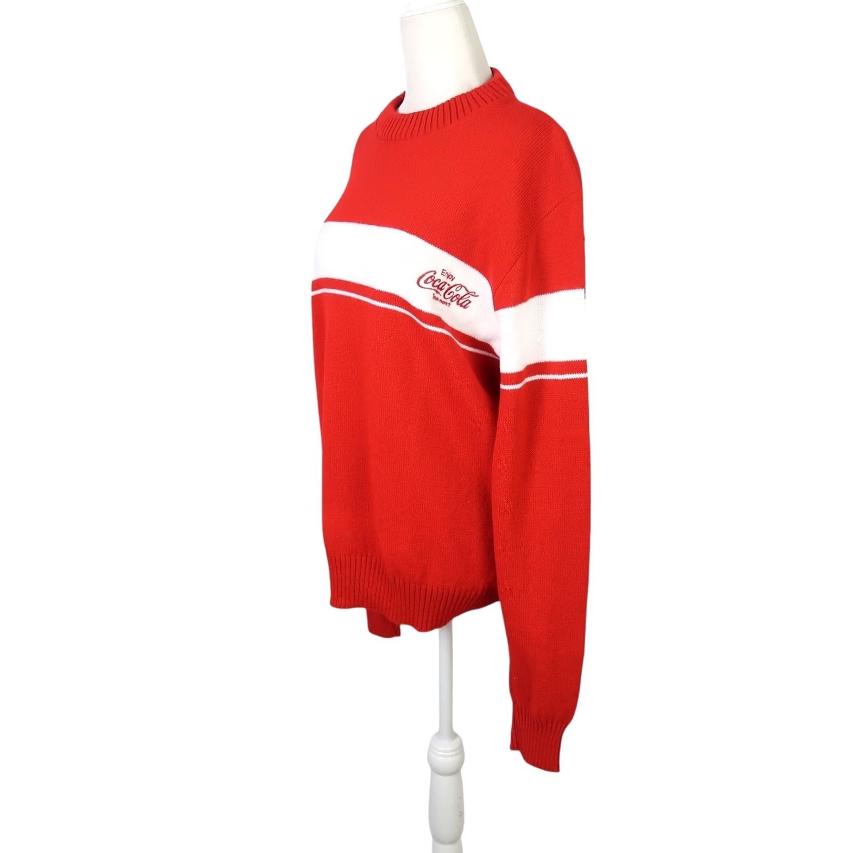 Vintage VINTAGE The Knit Shirt Exchange red Coca-Cola knit sweater Mens L Shirt Size US L / EU 52-54 / 3 - 3 Thumbnail