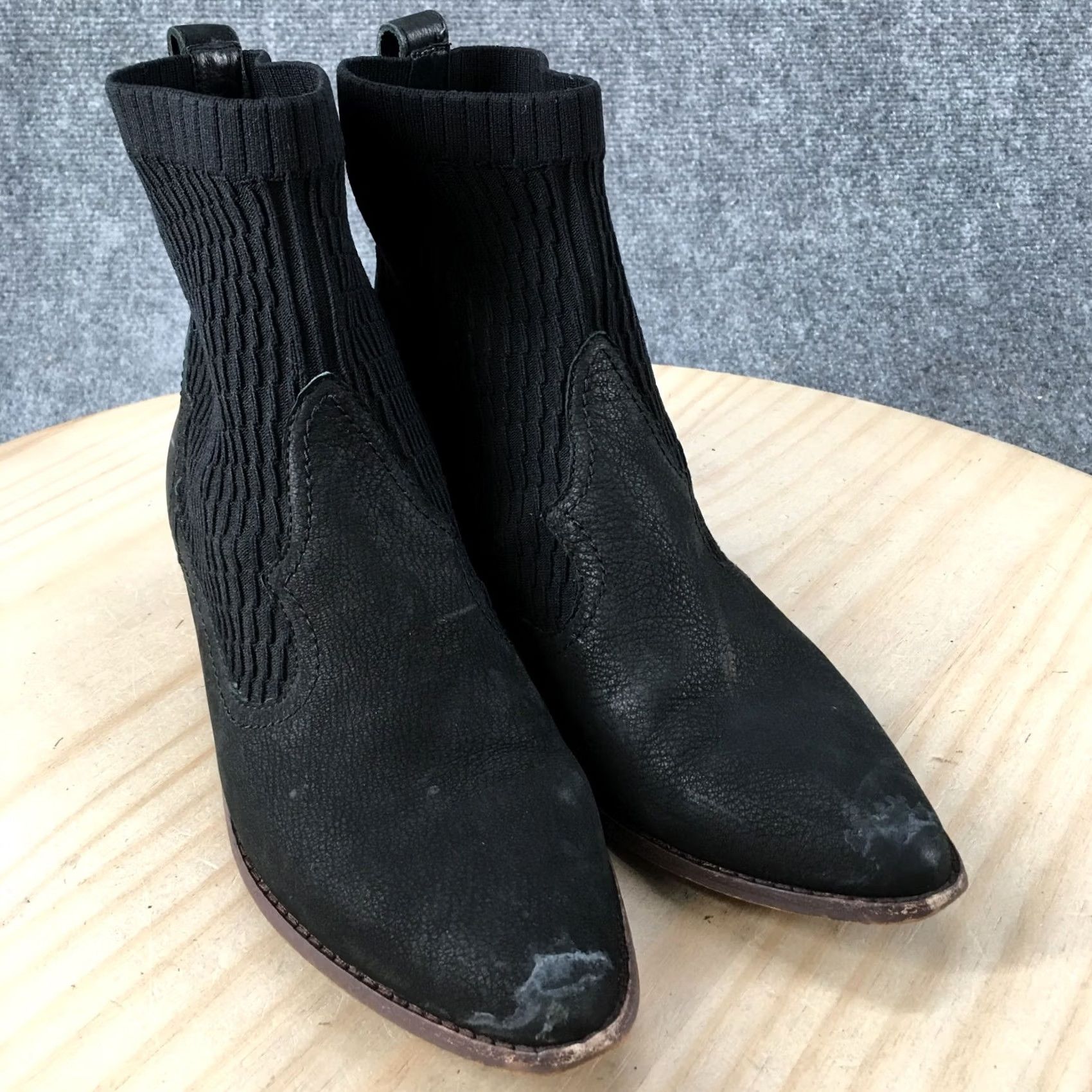 Vintage Cecelia New York Boots Womens 8 Tomas Sock Knit Pointed Toe Ankle Booties Black Size US 8 / IT 38 - 3 Thumbnail