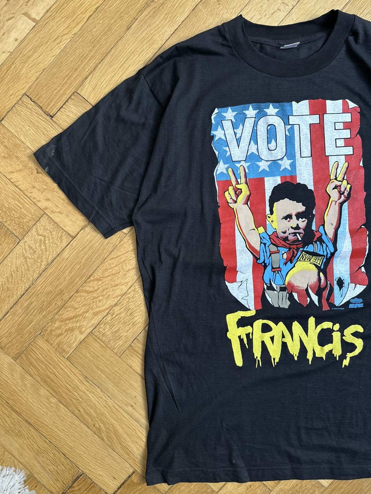 Vintage Extreme Vote Francis Vintage 1992 Rock Band Tour T-Shirt Size US XL / EU 56 / 4 - 3 Thumbnail