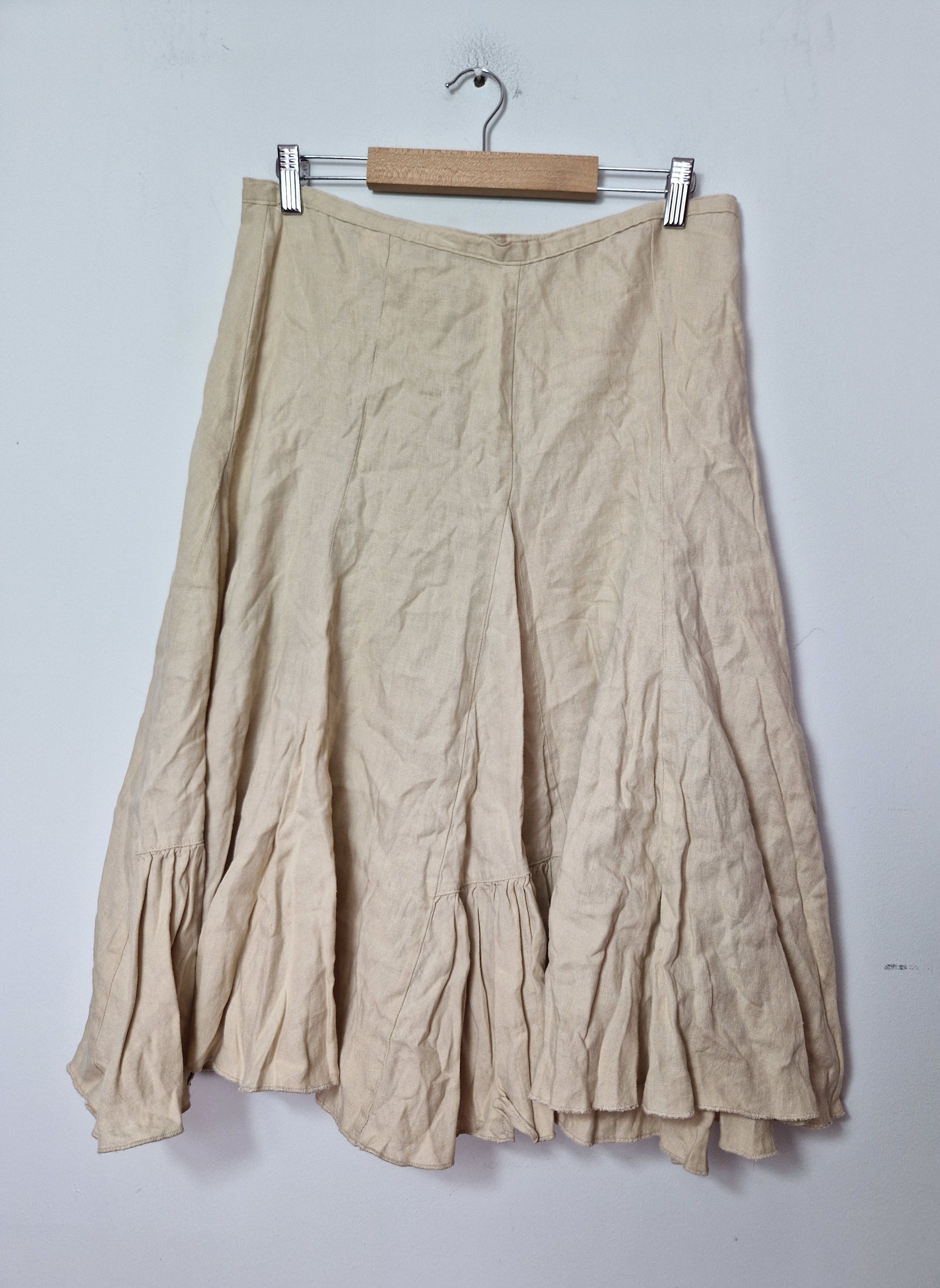 Vintage vintage amazing flared linen skirt avant garde japanese Size 28" / US 6 / IT 42 - 8 Thumbnail