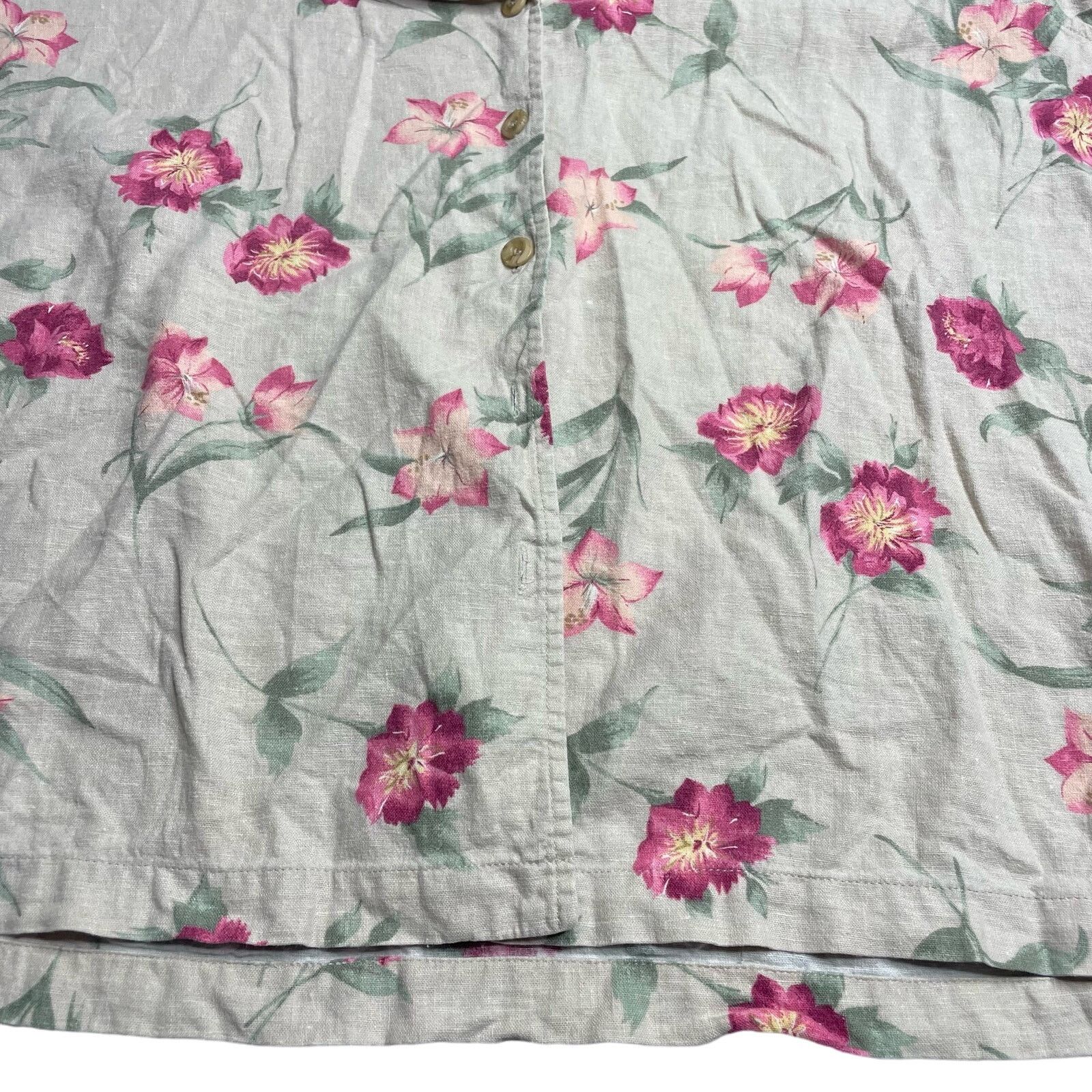 Other Erika Linen Blend Floral Button Up Size XXL / US 16-18 / IT 52-54 - 4 Thumbnail
