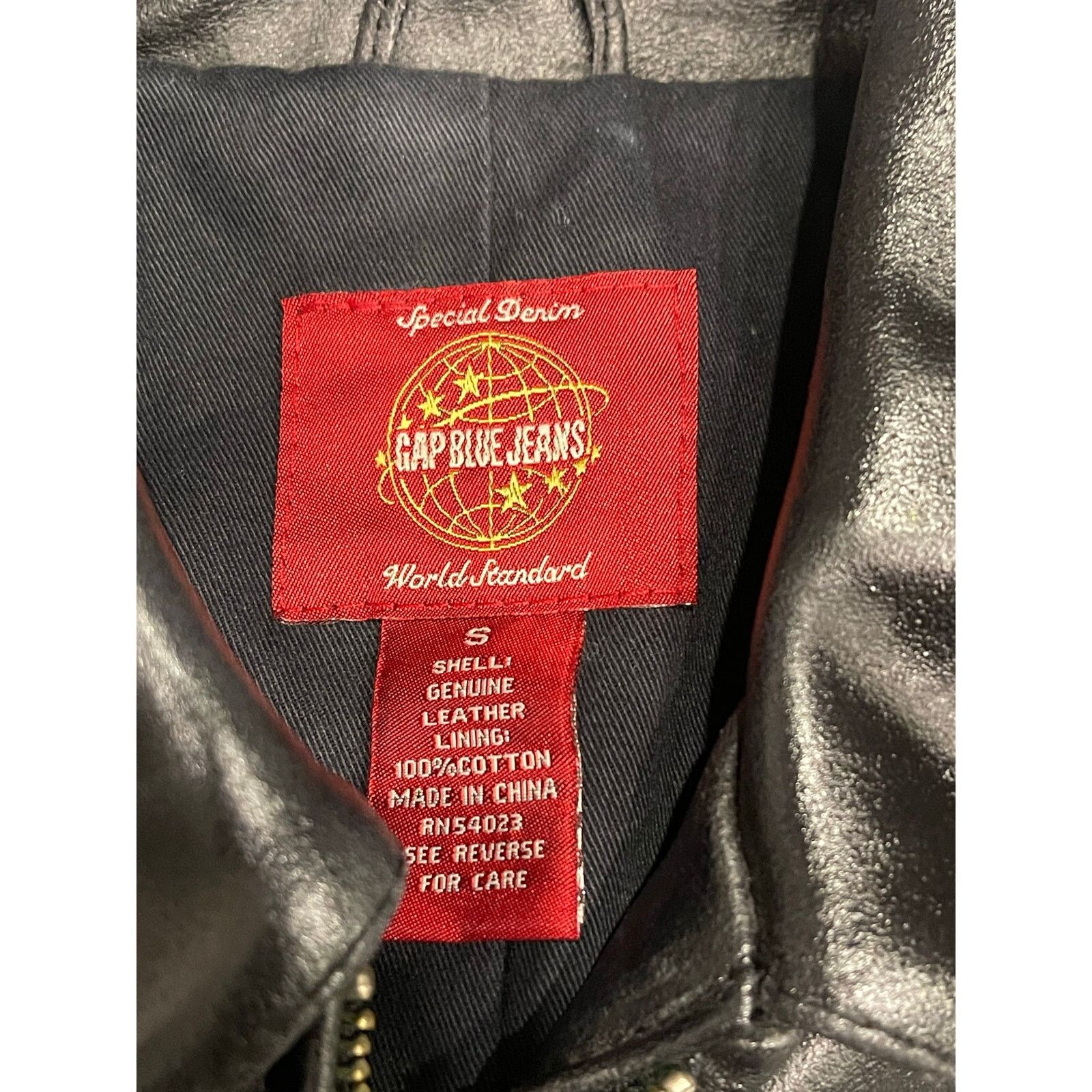 Gap Vintage 90s Gap Blue Jeans Retro Style Leather Jacket S Size S / US 4 / IT 40 - 6 Thumbnail