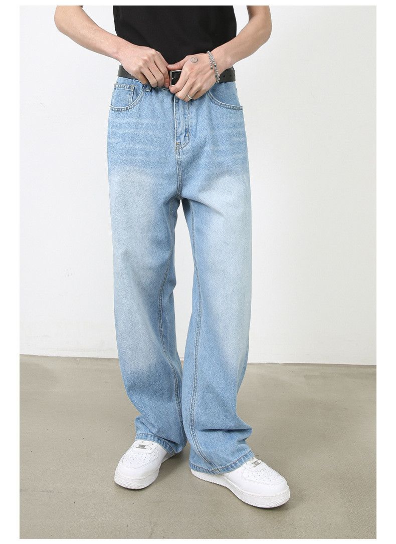 Designer × Japanese Brand Japanese washed light blue mid-rise jeans loose straight Size US 32 / EU 48 - 3 Thumbnail