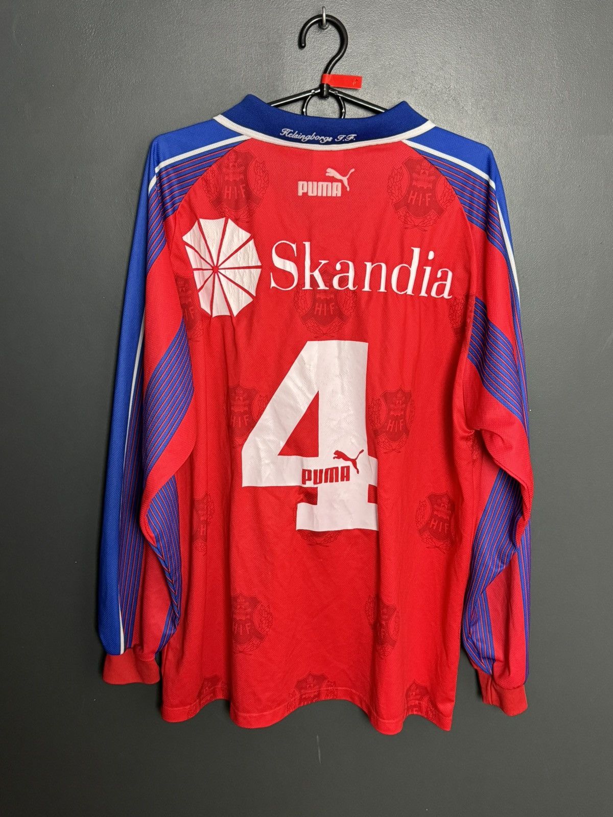 Puma Helsingborgs IF 98/99 Home Match Worn Football Jersey Size US XL / EU 56 / 4 - 2 Thumbnail