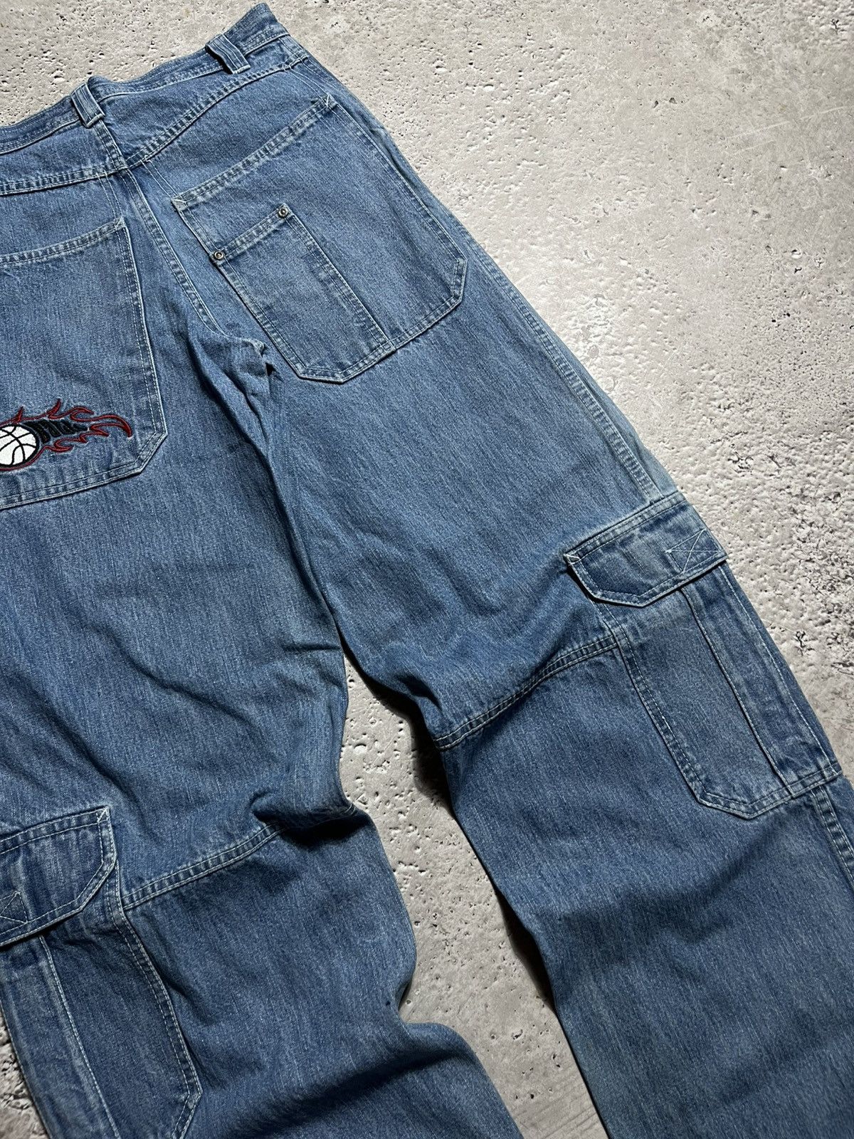 Vintage Vintage Y2K Baggy Carpenter Jeans Flame Basketball Patch Size US 29 - 7 Thumbnail
