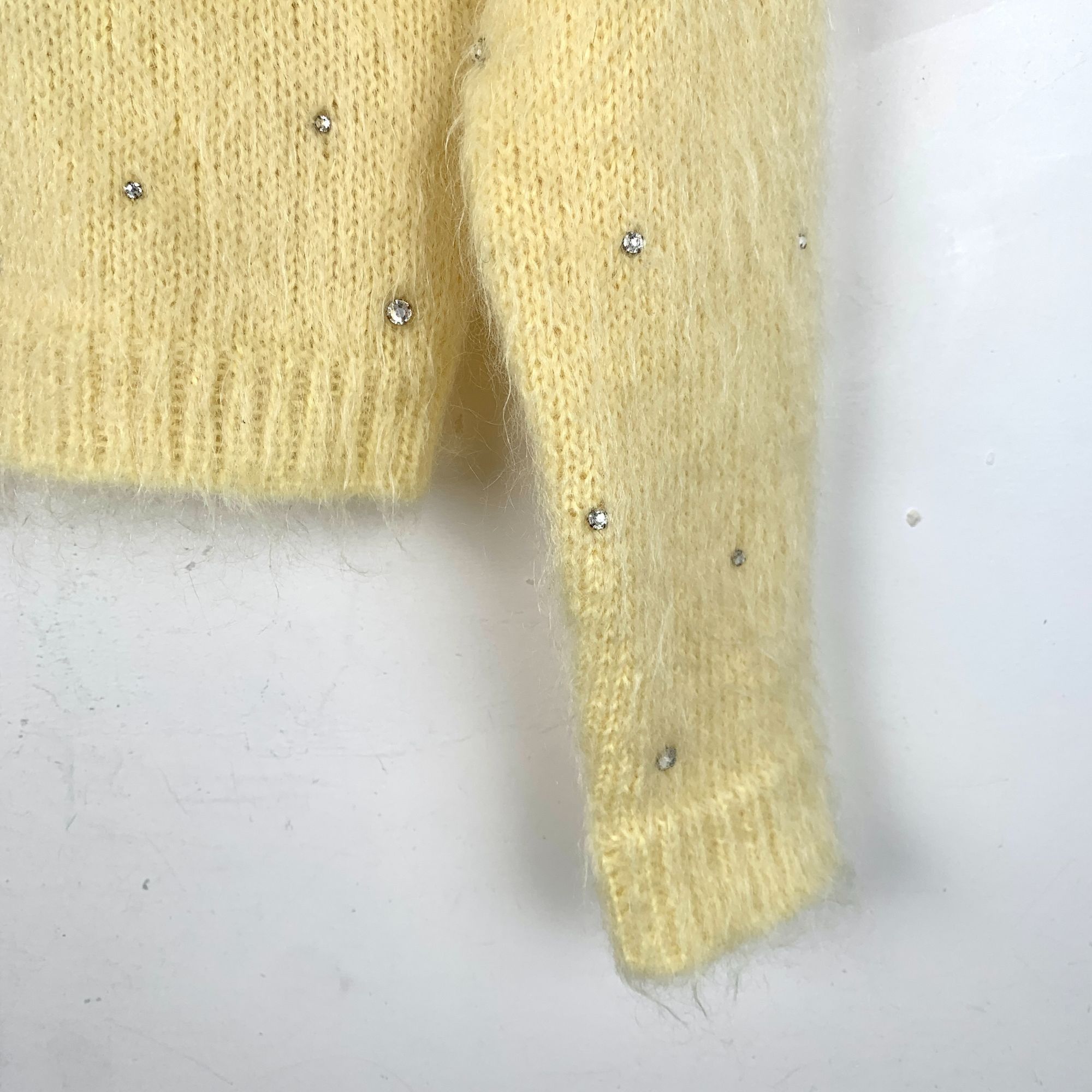 Miu Miu Miu Miu Yellow Crystal-Embellished Knit Cardigan Sweater But Size XS / US 0-2 / IT 36-38 - 4 Thumbnail