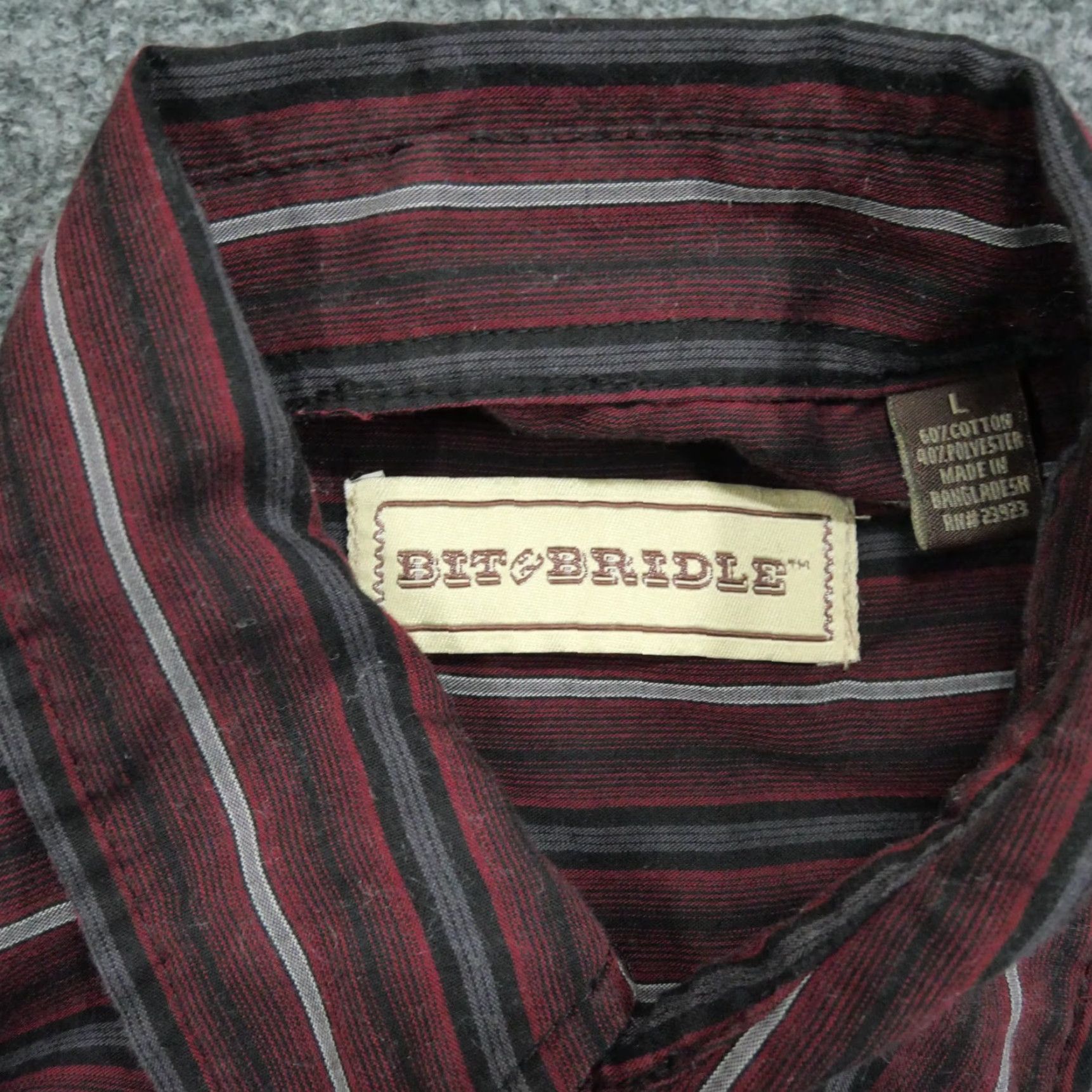 Vintage VINTAGE Bit & Bridle Shirt Mens L Red Maroon Pearl Snap Long Sleeve Western Country Size US L / EU 52-54 / 3 - 5 Thumbnail