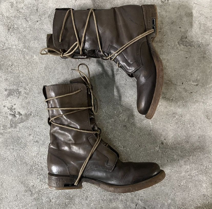 Dirk Bikkembergs Dirk Bikkimbergs B-laced Brown leather combat boots Size US 6 / EU 39 - 1 Thumbnail