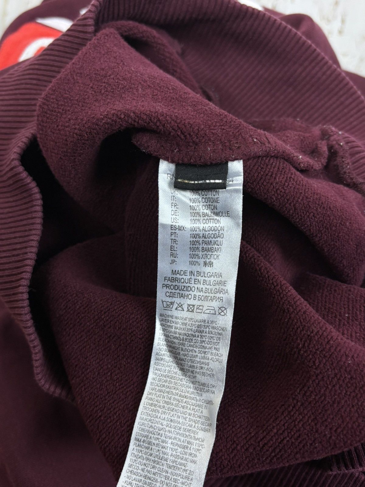 Diesel Diesel Denim Division Big Logo Burgundy Hoodie Size L Size US L / EU 52-54 / 3 - 8 Thumbnail