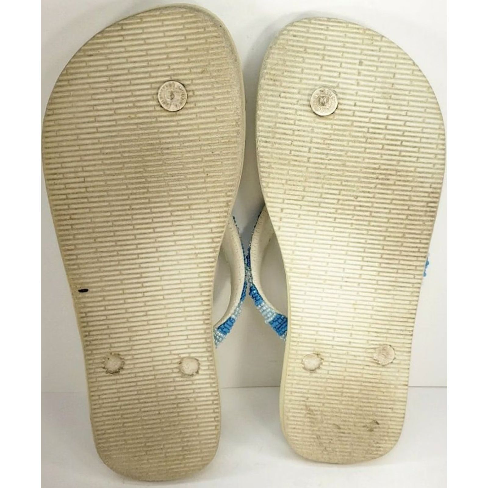 Vintage VINTAGE? No — Havaianas Flip Flops Women’s US Sz 7/8 Blue White Beaded Straps Sandal Women 7/8 Blue White Beaded Straps Casual Comfort Size US 7 / IT 37 - 7 Thumbnail
