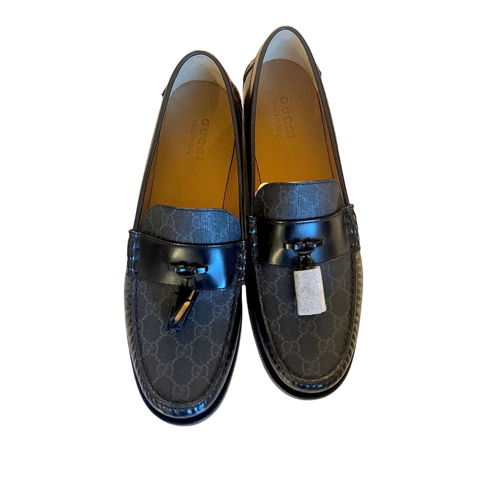 Gucci Gucci NWB Kaveh Supreme Black Leather Tassel Loafers Size US 13 / EU 46 - 1 Thumbnail