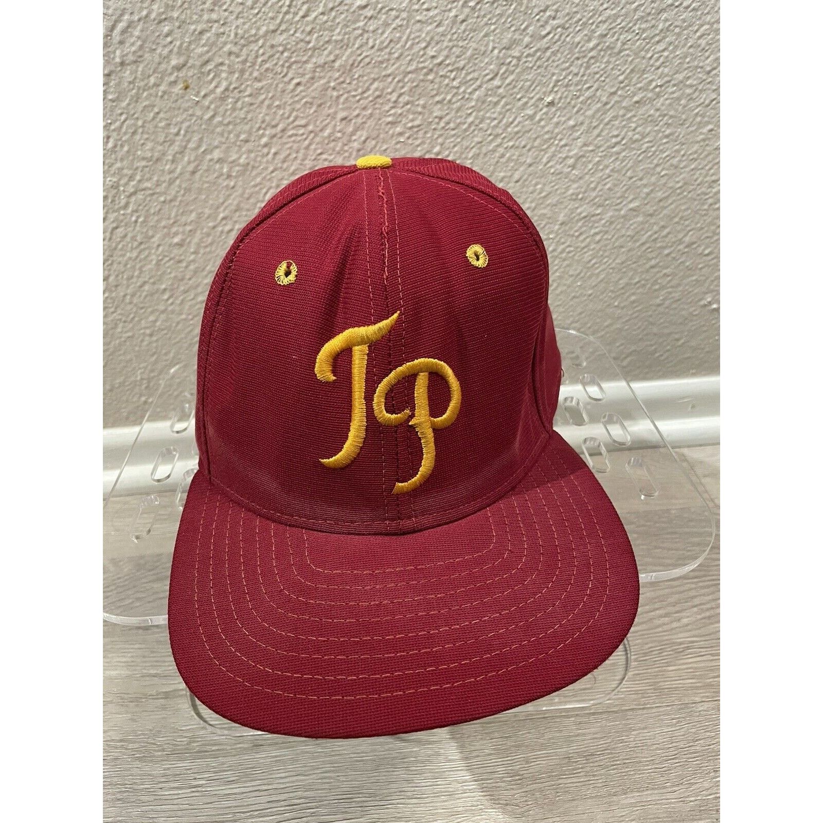 New Era Vtg New Era T P Initial Logo Red Yellow Cap hat Made in USA Size ONE SIZE - 1 Thumbnail