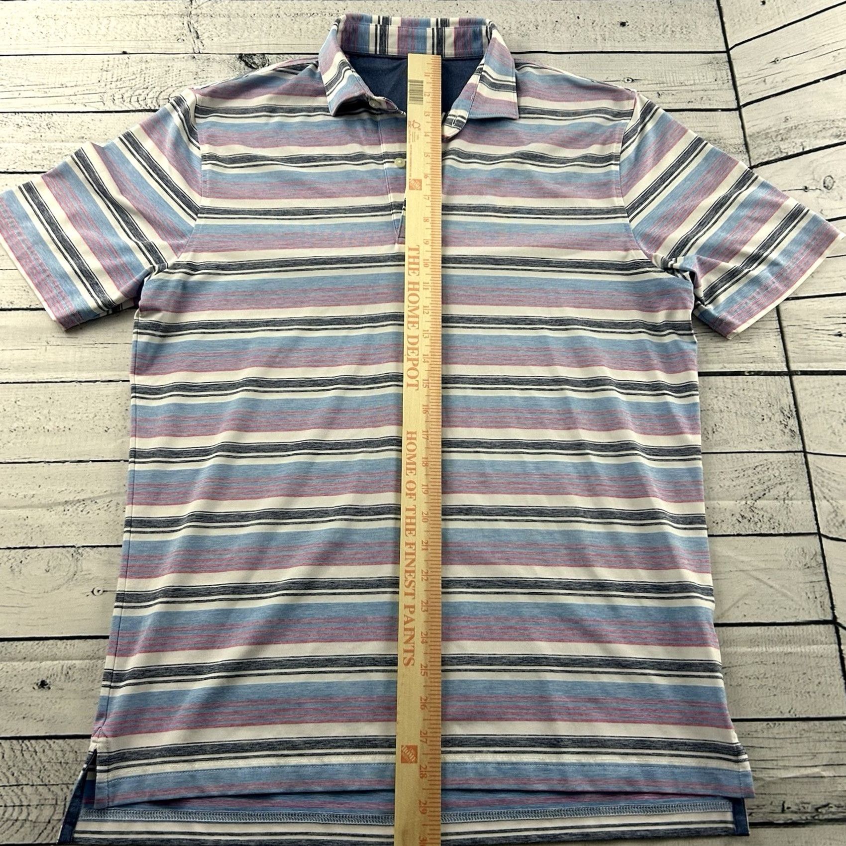johnnie-O johnnie-O Short Sleeve Striped Golf Polo Shirt Men M Blue Pink Size US M / EU 48-50 / 2 - 3 Thumbnail