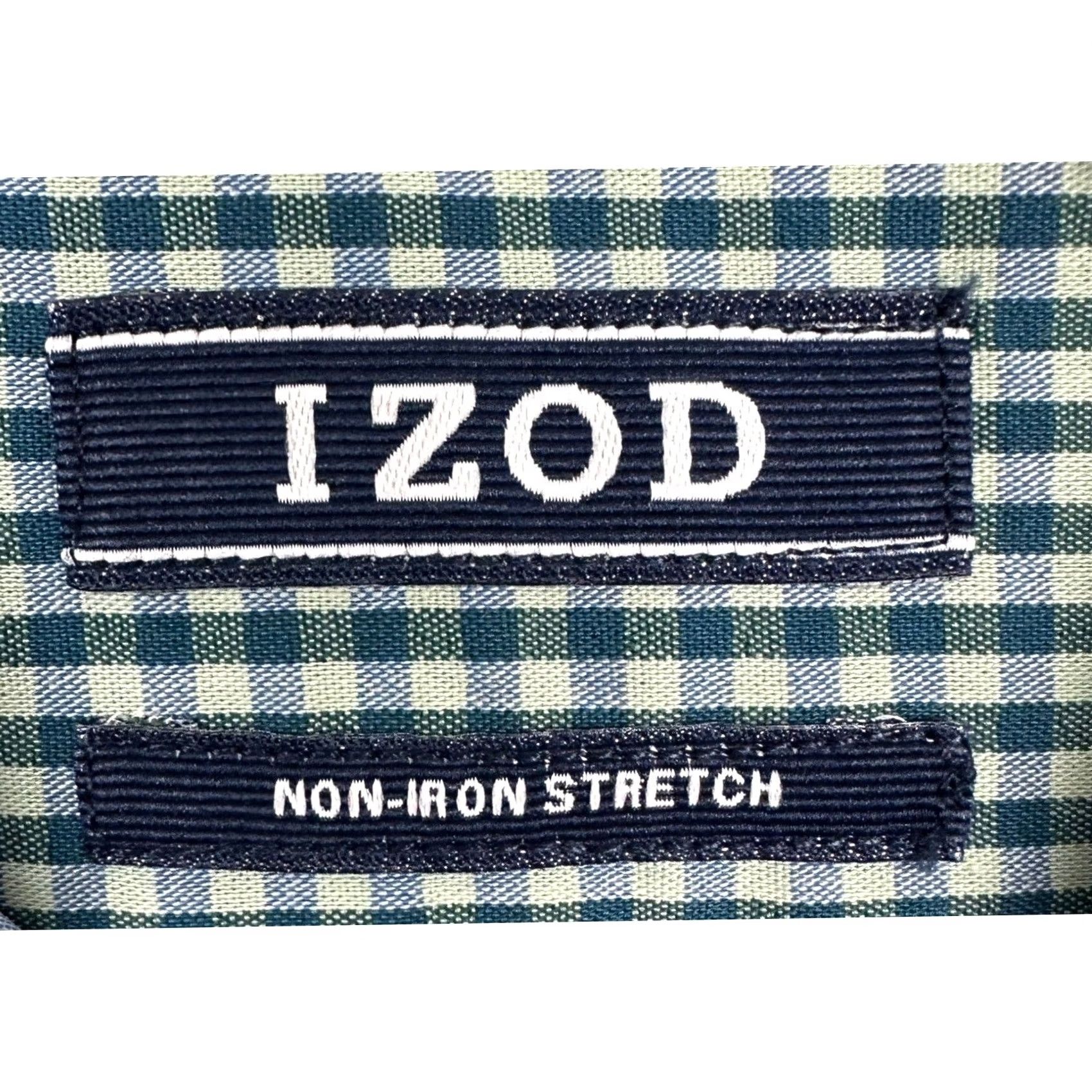 Izod IZOD Shirt Mens Small Green Button-Down Gingham Check Stretch Long Sleeve Size US S / EU 44-46 / 1 - 4 Thumbnail