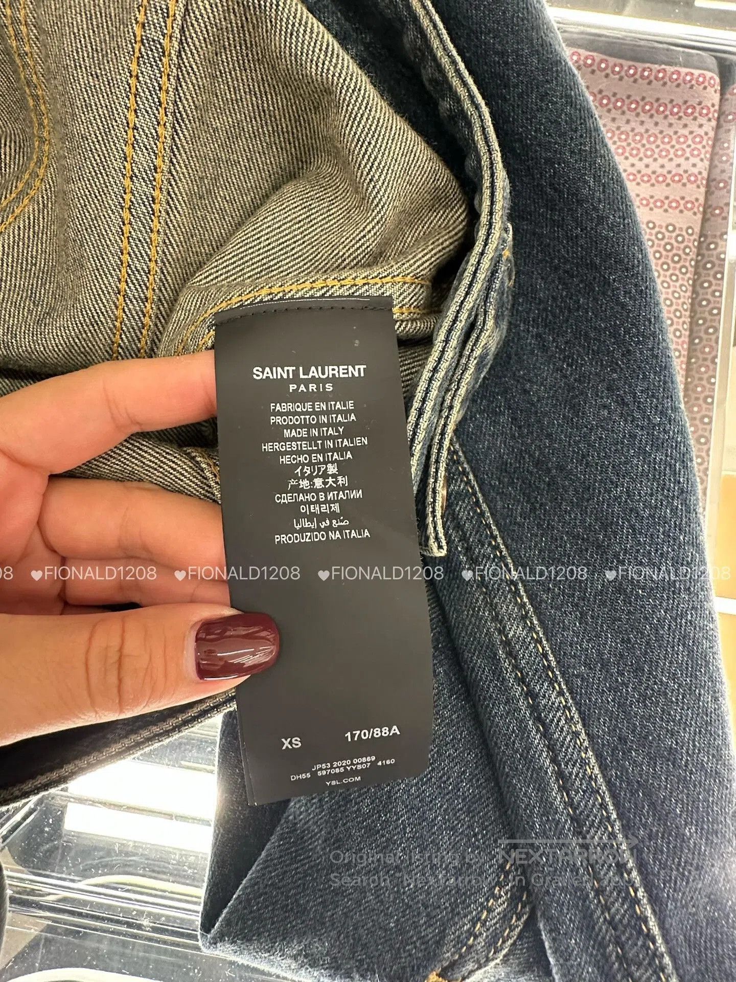 Saint Laurent Paris Saint Laurent Men's Blue Denim Jacket. Size US S / EU 44-46 / 1 - 3 Thumbnail