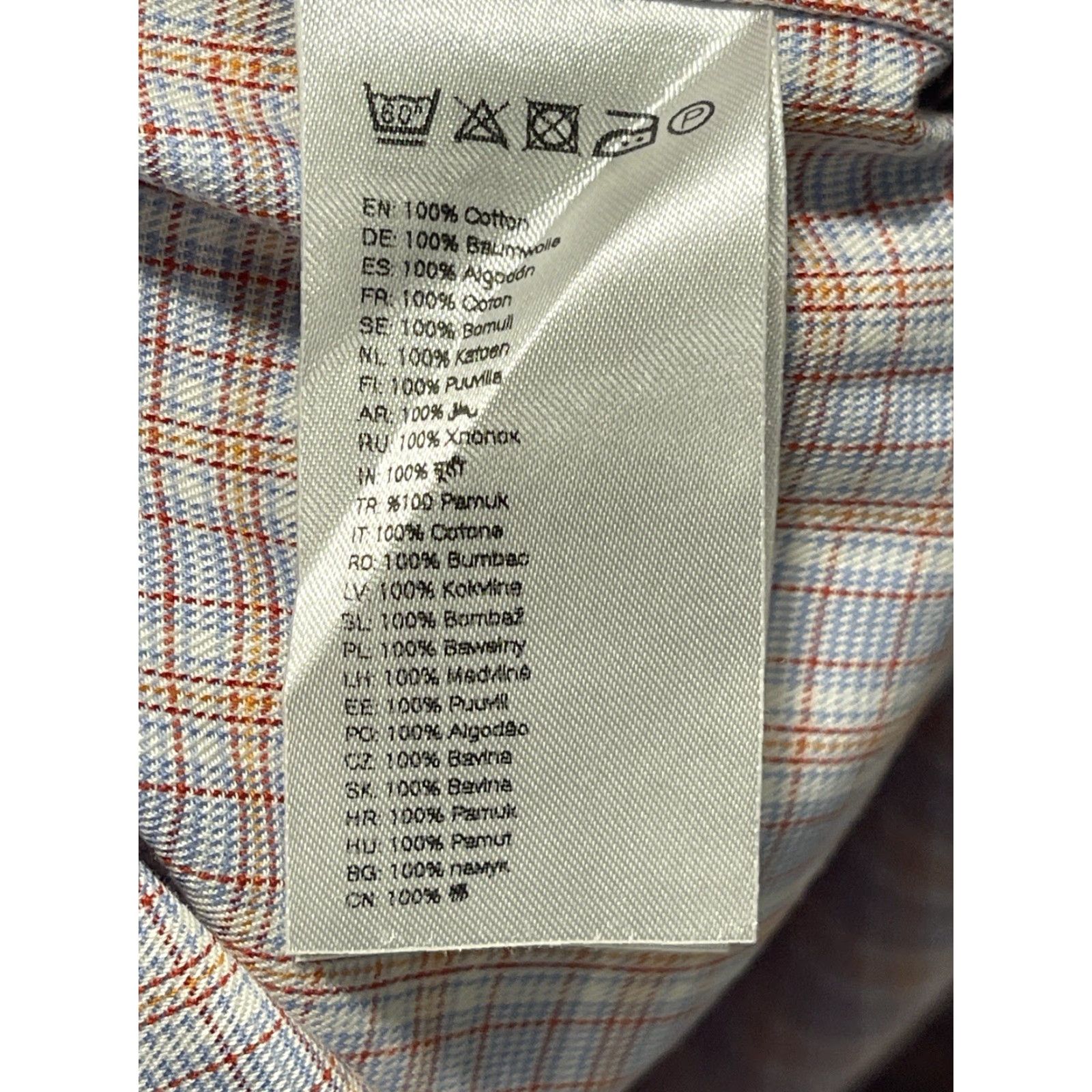 Eton ETON Dress Shirt Men 42 / 16.5 Contemporary Fit Multicolor Plaid Long Sleeve Size 42R - 5 Thumbnail