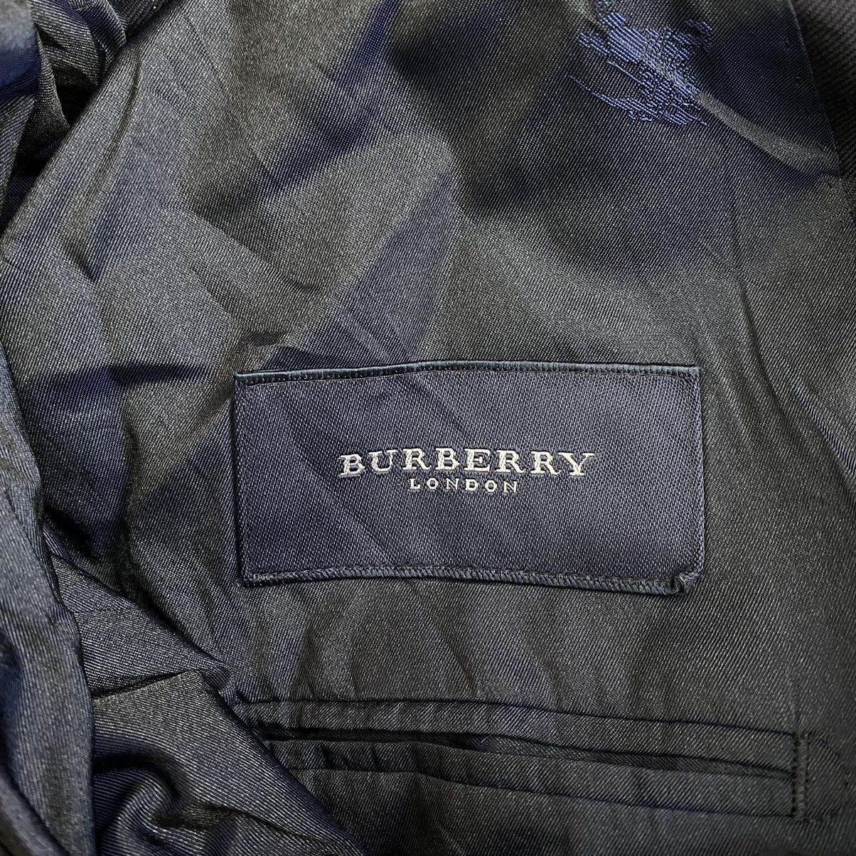 Burberry Vintage BURBERRYS LONDON Hickory Stripes Navy Blazer Coat Size US L / EU 52-54 / 3 - 3 Thumbnail