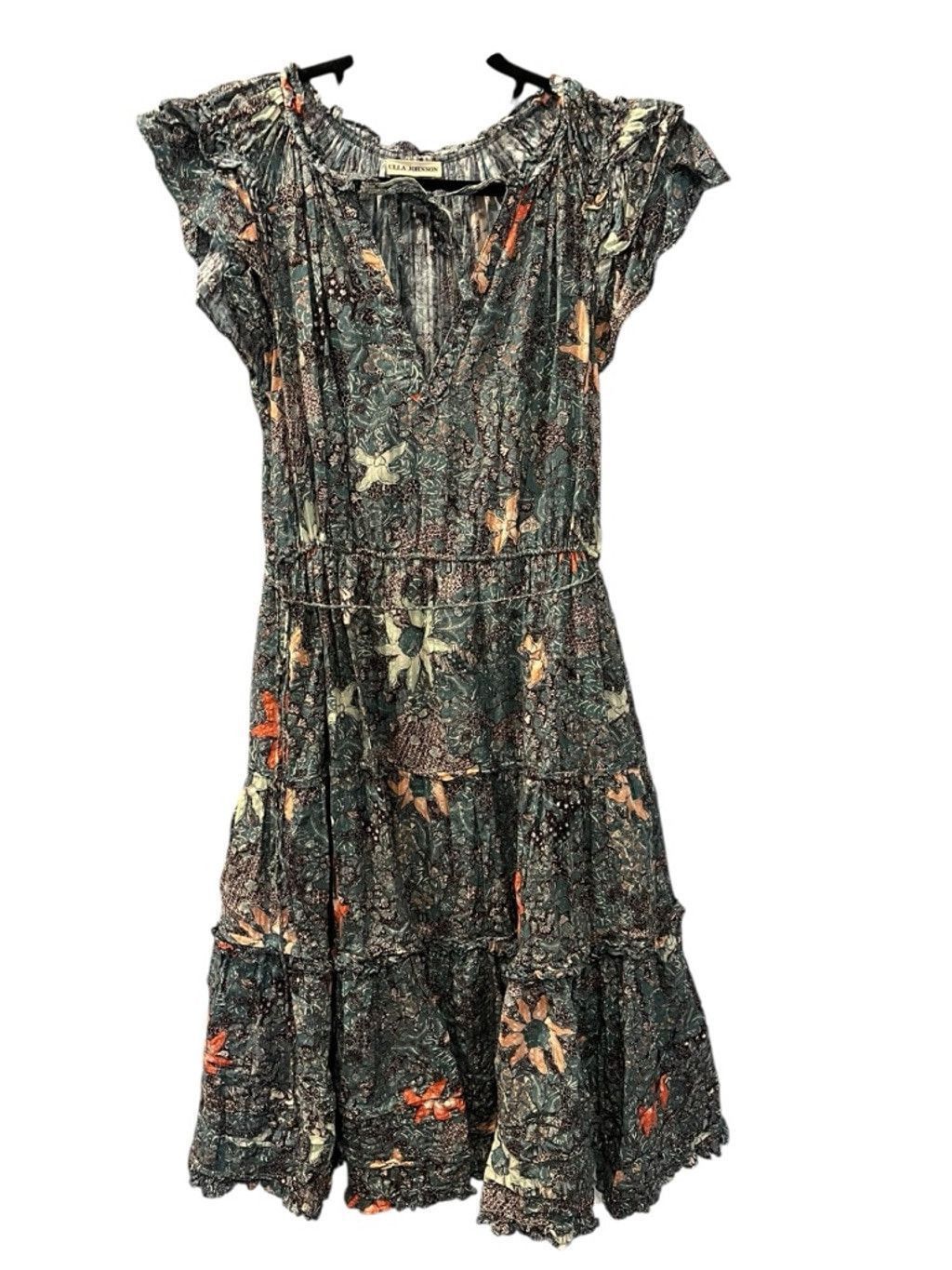 Ulla Johnson Ulla Johnson Rema Silk Floral Dress Size Medium Malachite Size M / US 6-8 / IT 42-44 - 4 Thumbnail