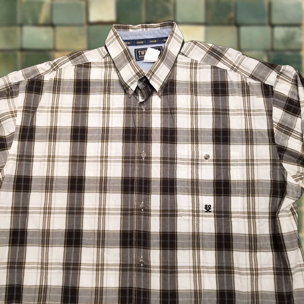 Wrangler VINTAGE Wrangler Shirt Mens XXL Black Tan Plaid Twenty X Long Sleeve Western Casual Size US XXL / EU 58 / 5 - 1 Thumbnail