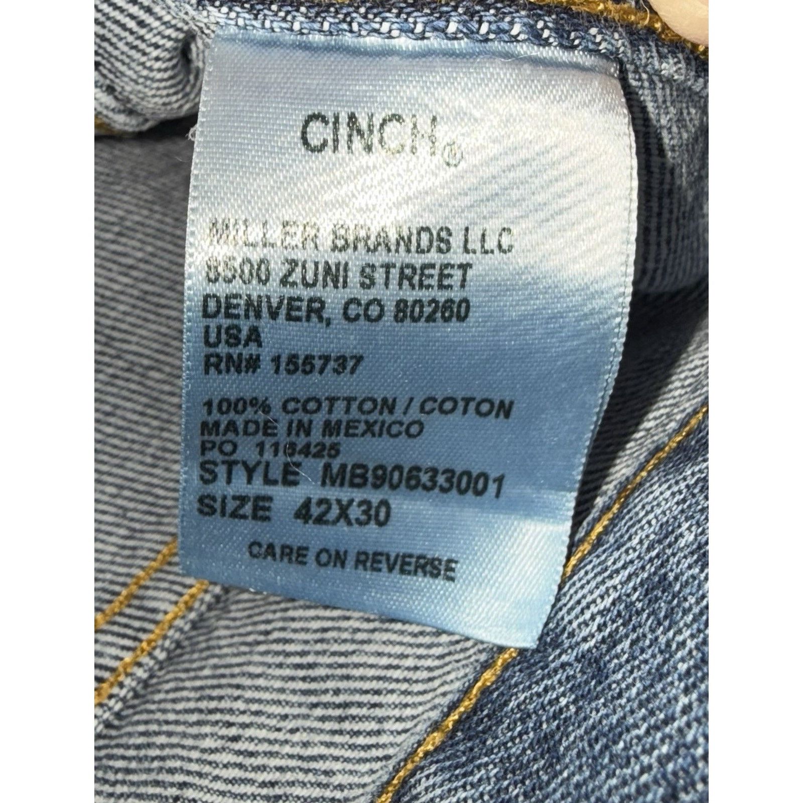 CINCH Cinch Up Denim Mens Jeans Black Label Sz 42X30 Size US 42 / EU 58 - 4 Thumbnail