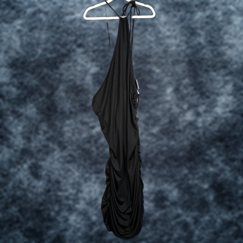 Weekday Weekday Womens Dress Size Large Black Halter Ruched Maxi NEW Size L / US 10 / IT 46 - 1 Thumbnail