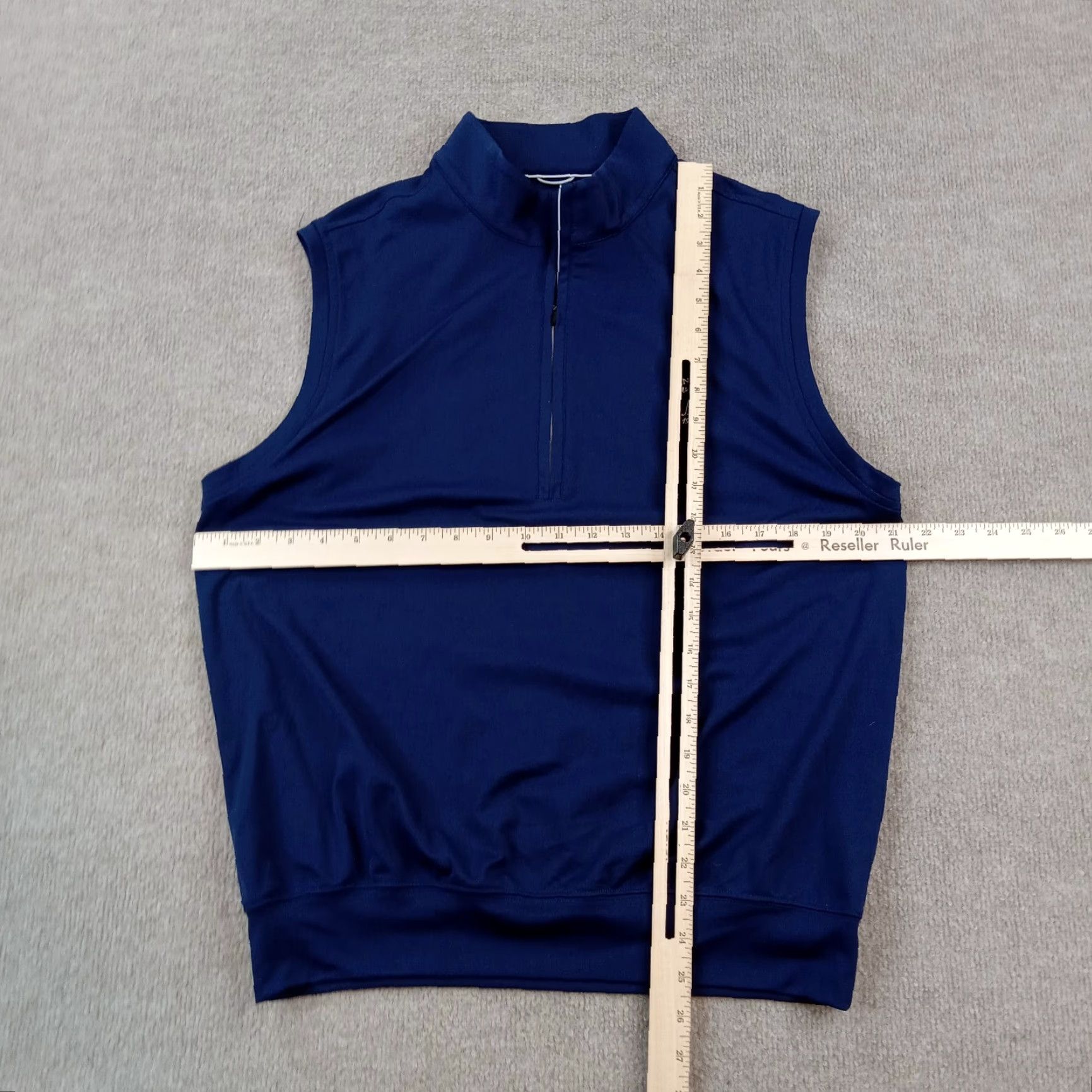 Vintage Donald Ross Golf Vest Mens Medium Blue 1/4 Zip Pullover Mock Neck Polyester Casual Stretch Size US M / EU 48-50 / 2 - 2 Thumbnail