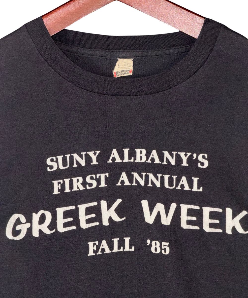 Vintage 1985 SUNY Albany Greek Week Tee Screen Stars Single Stitch Size US M / EU 48-50 / 2 - 6 Thumbnail