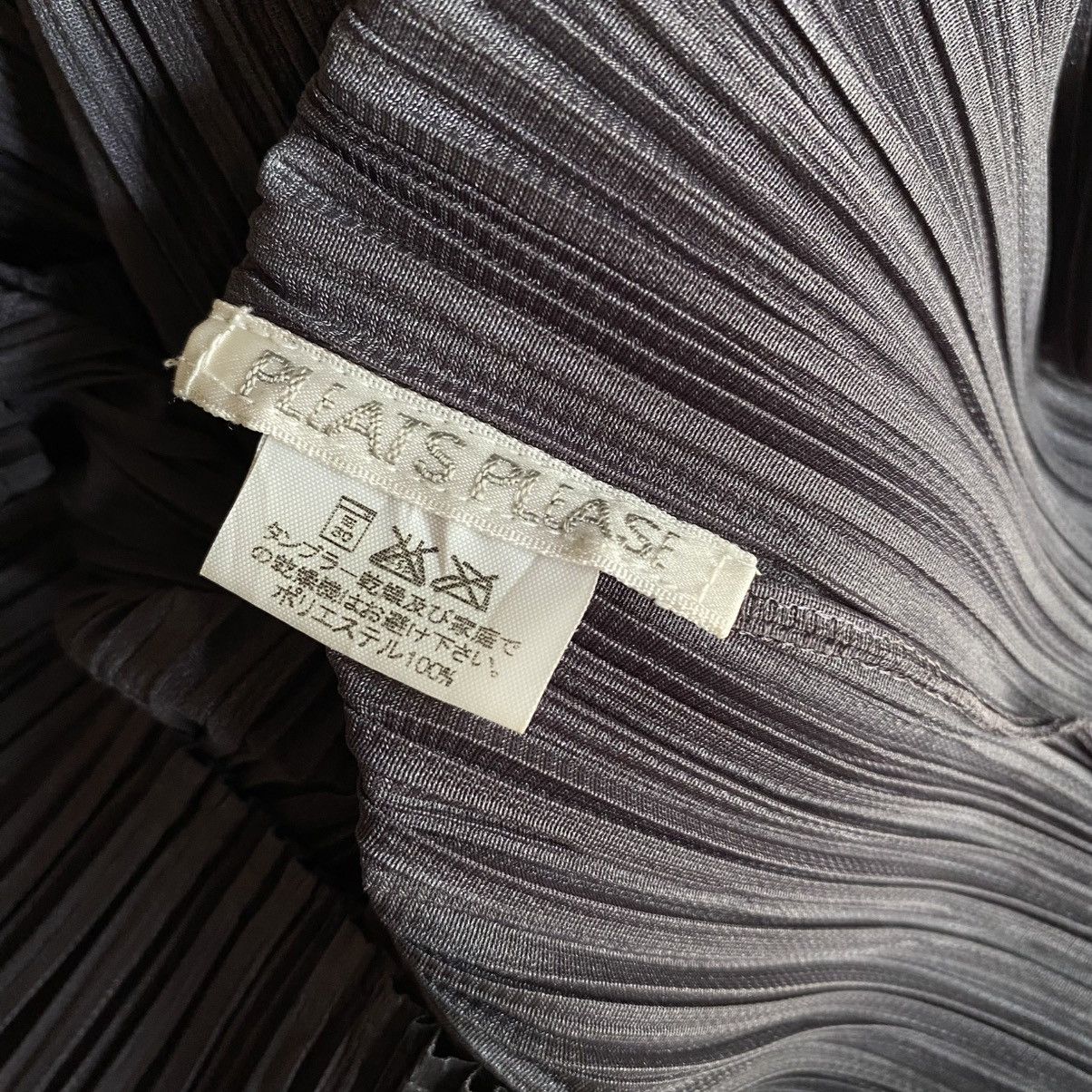 PLEATS PLEASE Charcoal Pleated Sculpted Top