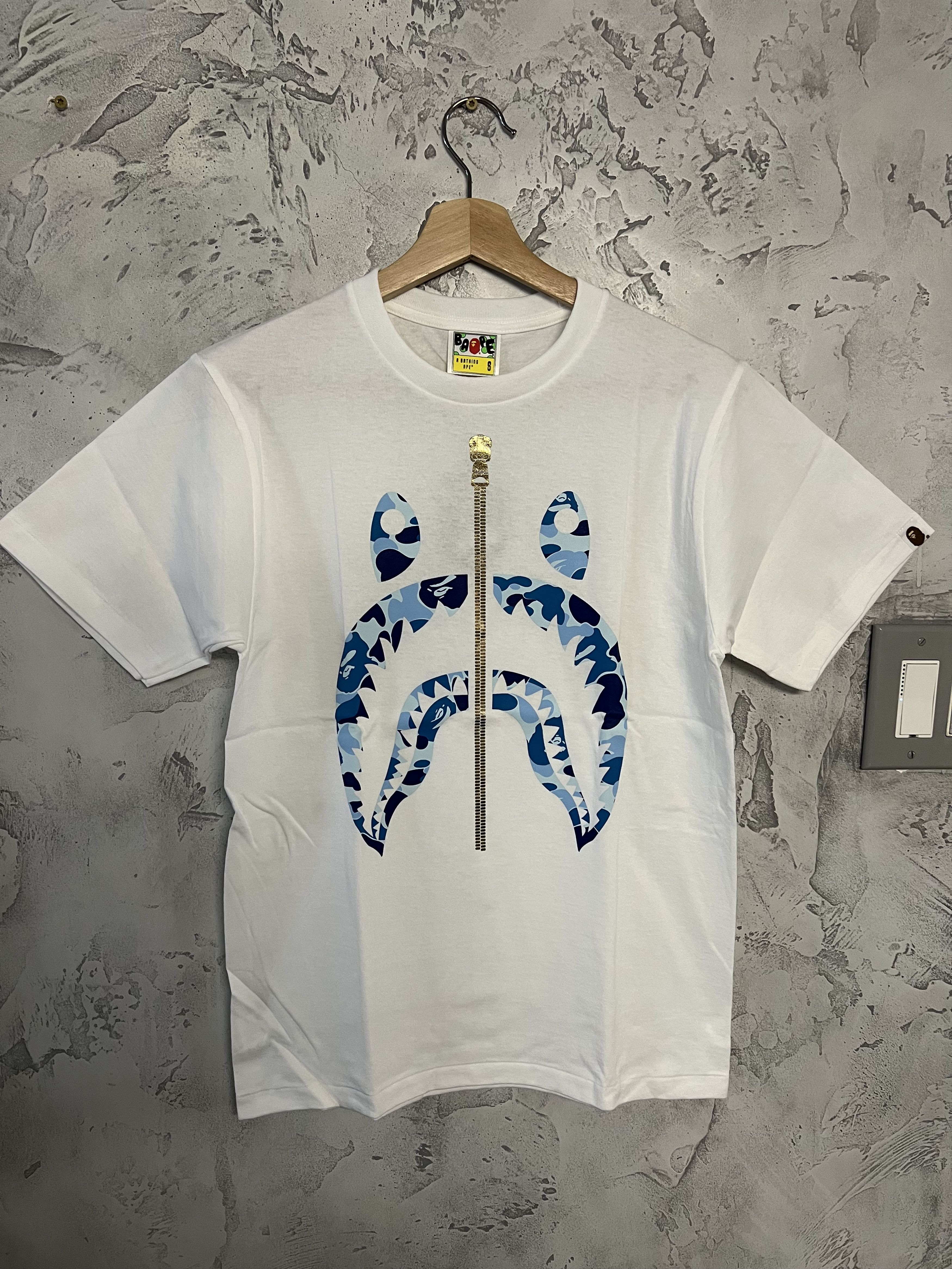 image of Bape Abc Camo Shark Tee in White, Men's (Size 2XL)