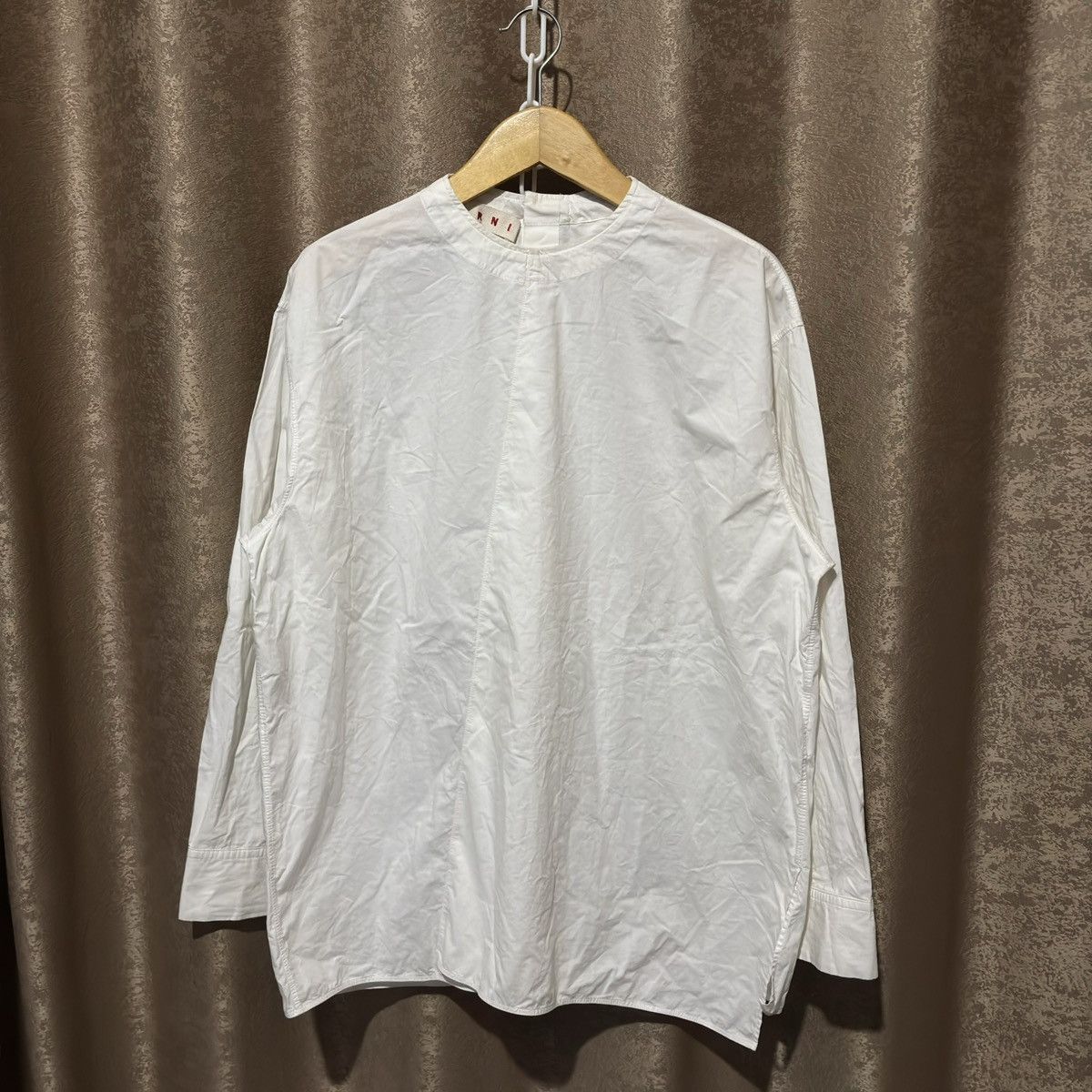 Marni Asymmetric Cotton Shirt Size XS / US 0-2 / IT 36-38 - 3 Thumbnail