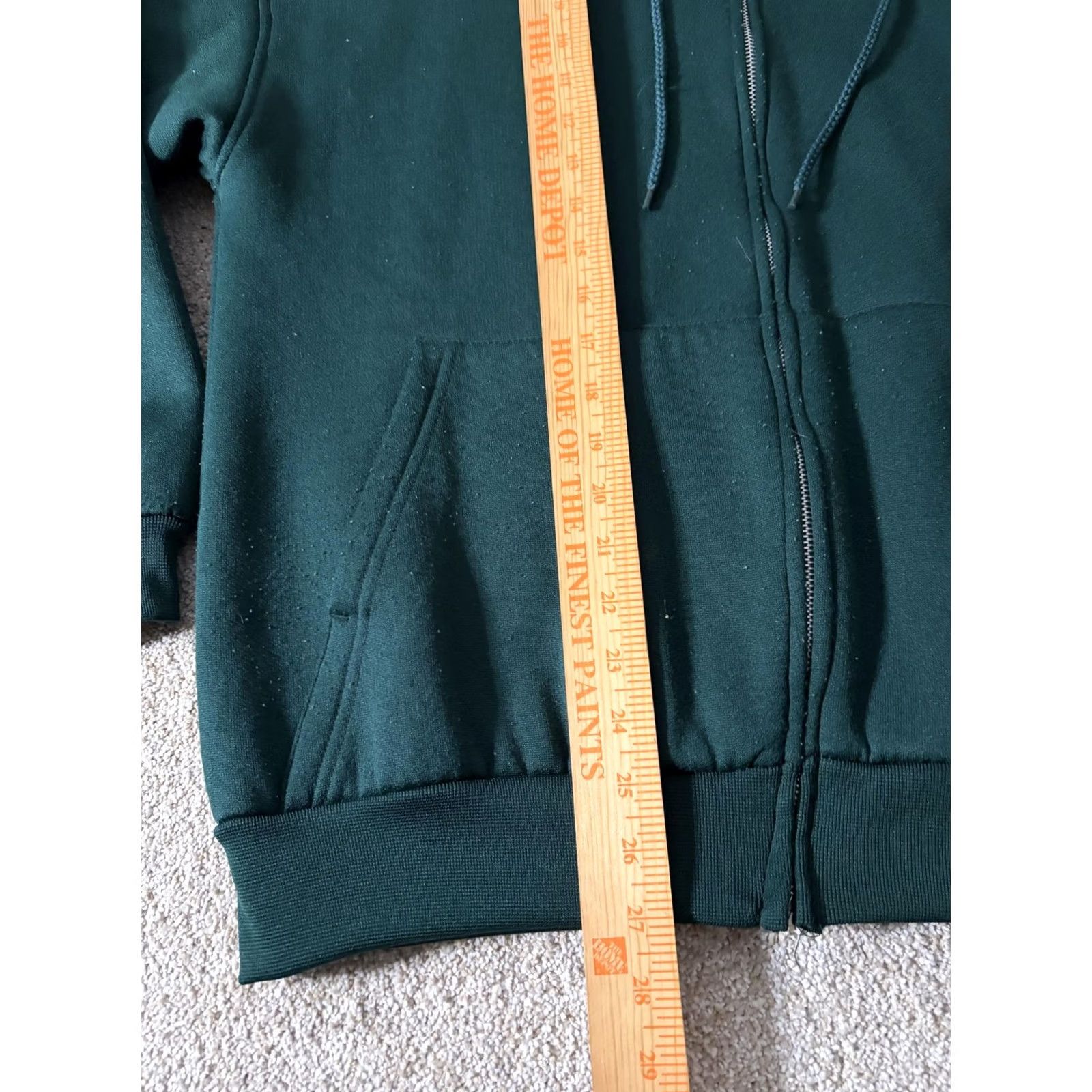 Vintage PLUMA Hoodie Mens Large Green Full Zip Fleece Sweatshirt Thermal Lined Pockets Size US L / EU 52-54 / 3 - 2 Thumbnail