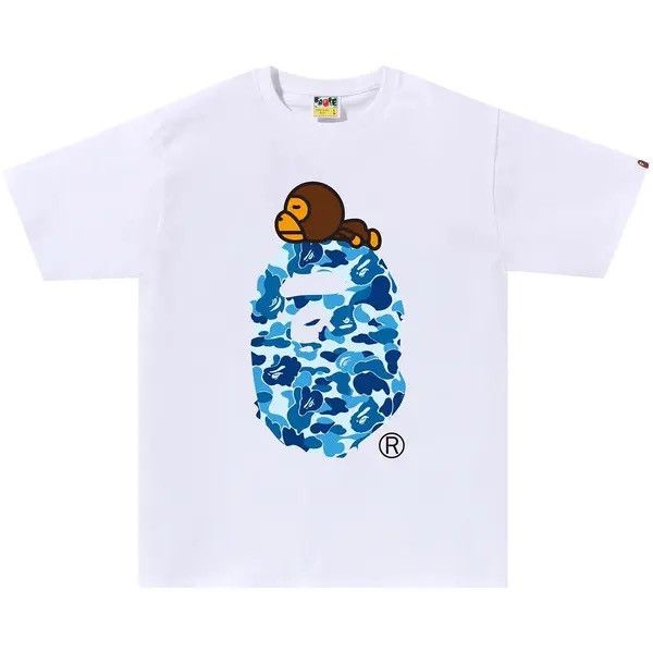 Bape BAPE ABC Camo Milo On Big Ape Tee White/Blue Size US XXL / EU 58 / 5 - 2 Thumbnail