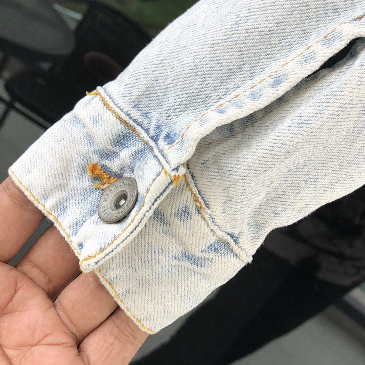 Zara Zara Mens Light Blue Studs Stones Skull Faded Wash Jacket Size US M / EU 48-50 / 2 - 15 Thumbnail