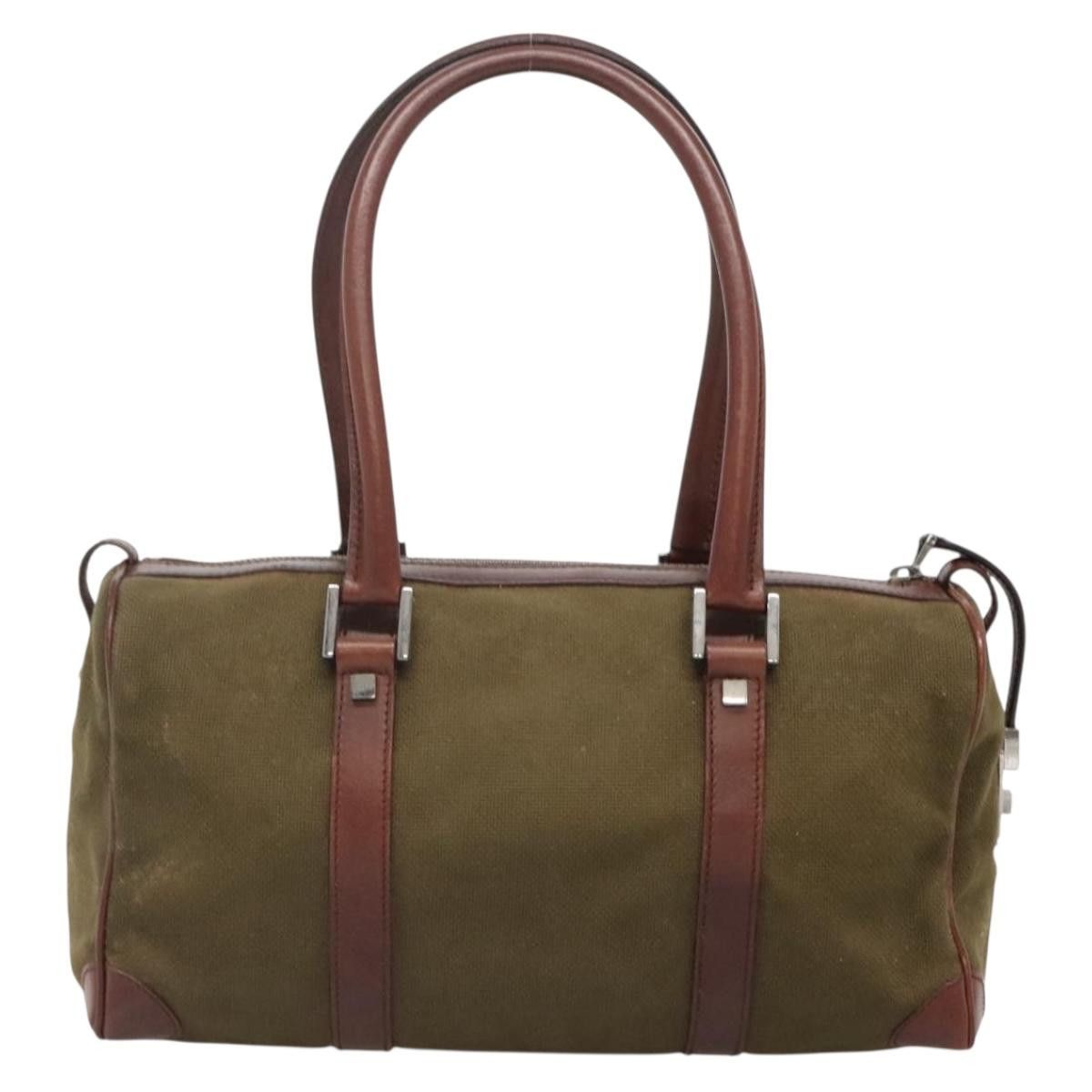Gucci GUCCI Hand Bag Canvas Leather Khaki Brown Size ONE SIZE - 3 Thumbnail