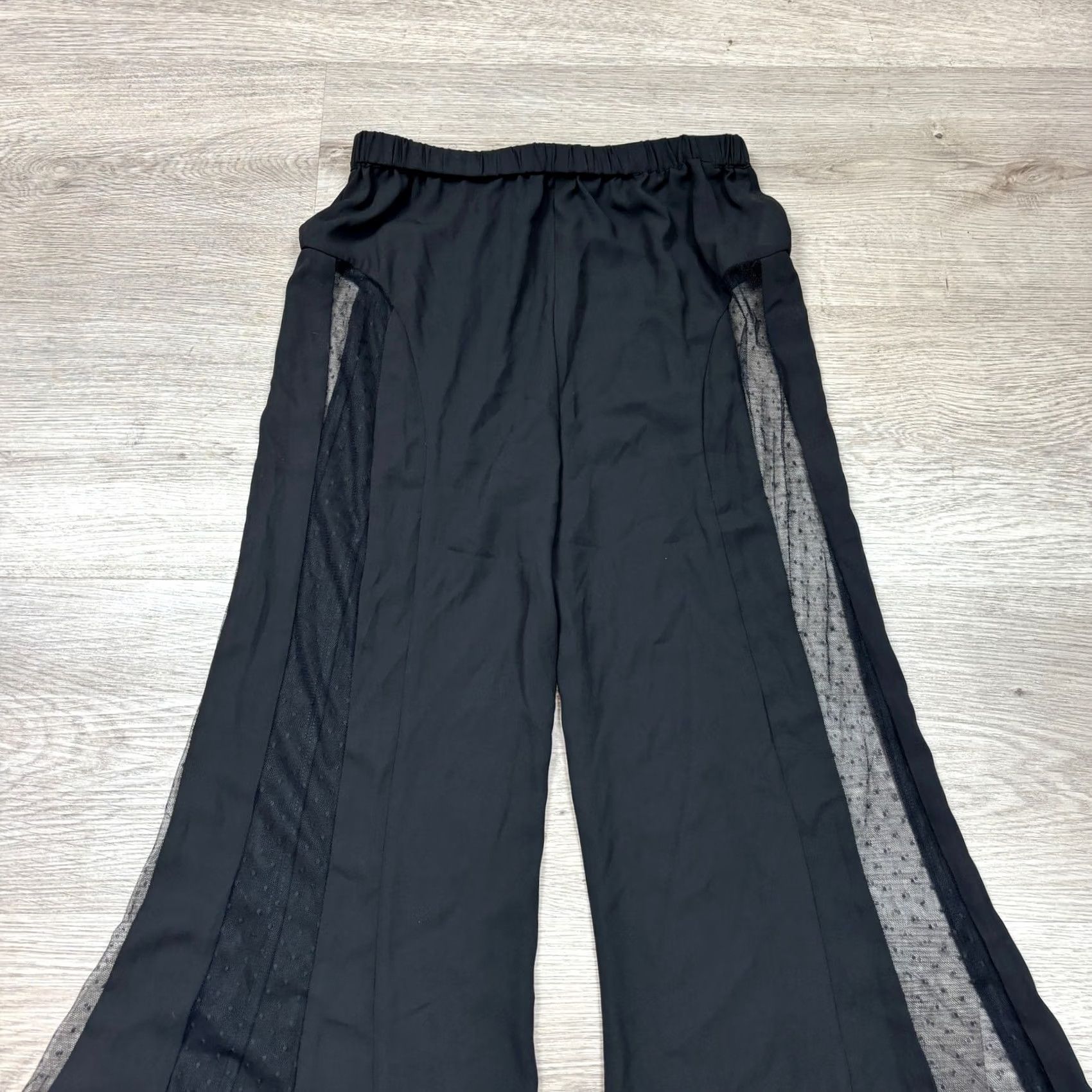 Staud STAUD Very Rare Lace Panel Flare Resort Lounge Pants Women’s 4 Black Palazzo Regular Womens 4 Size 27" / US 4 / IT 40 - 4 Thumbnail