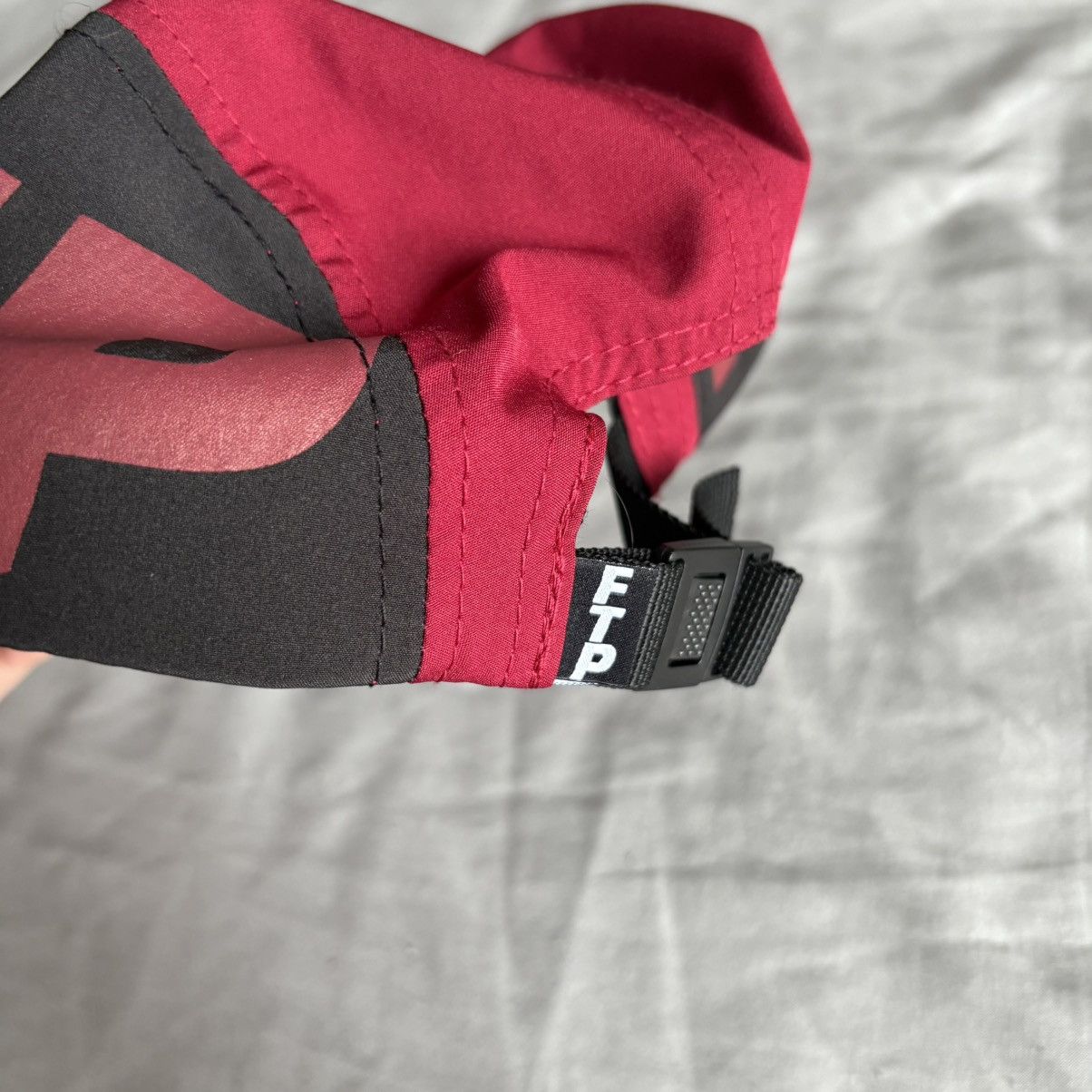 Fuck The Population FTP Distress Upside Down American Flag Camp Hat Red Size ONE SIZE - 3 Thumbnail