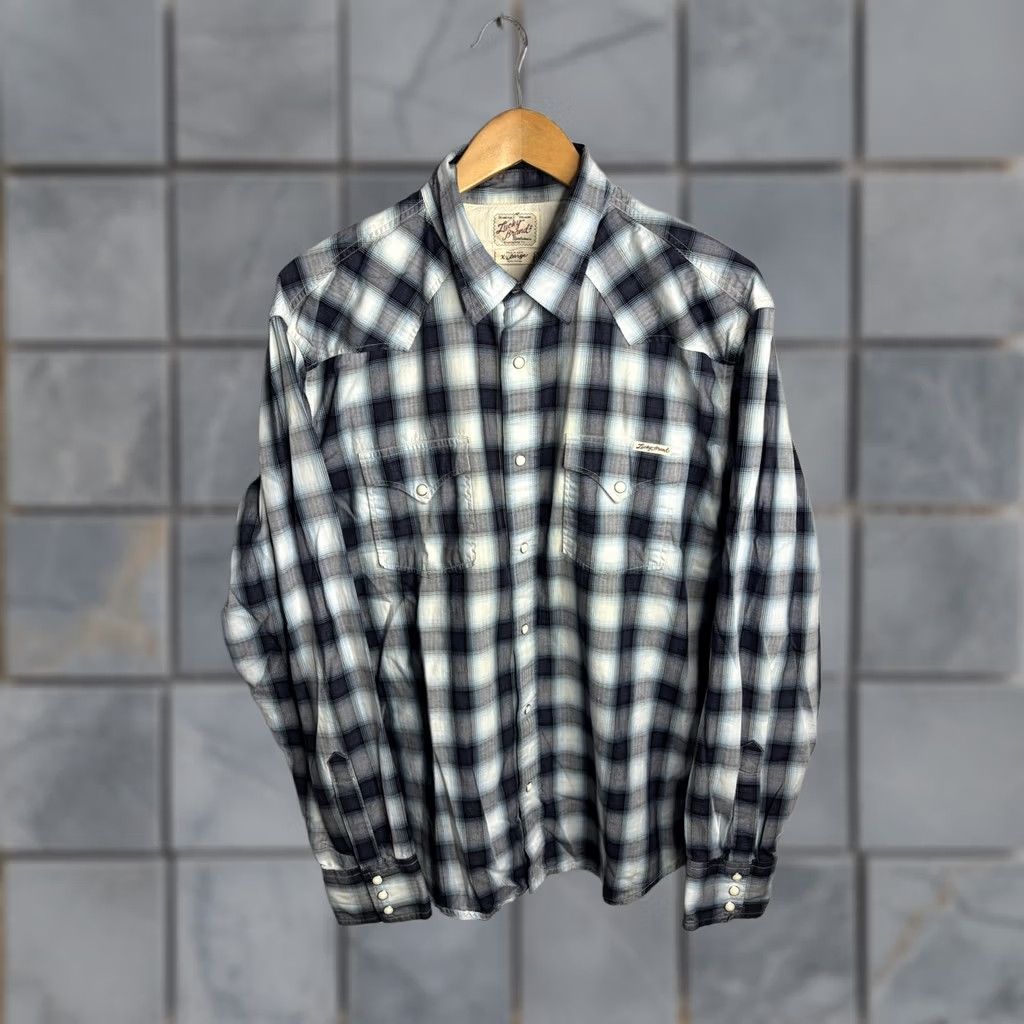 Lucky Brand Lucky Brand Shirt Mens L Brown Plaid Western Pearl Snap Long Sleeve Cotton Size US L / EU 52-54 / 3 - 1 Thumbnail