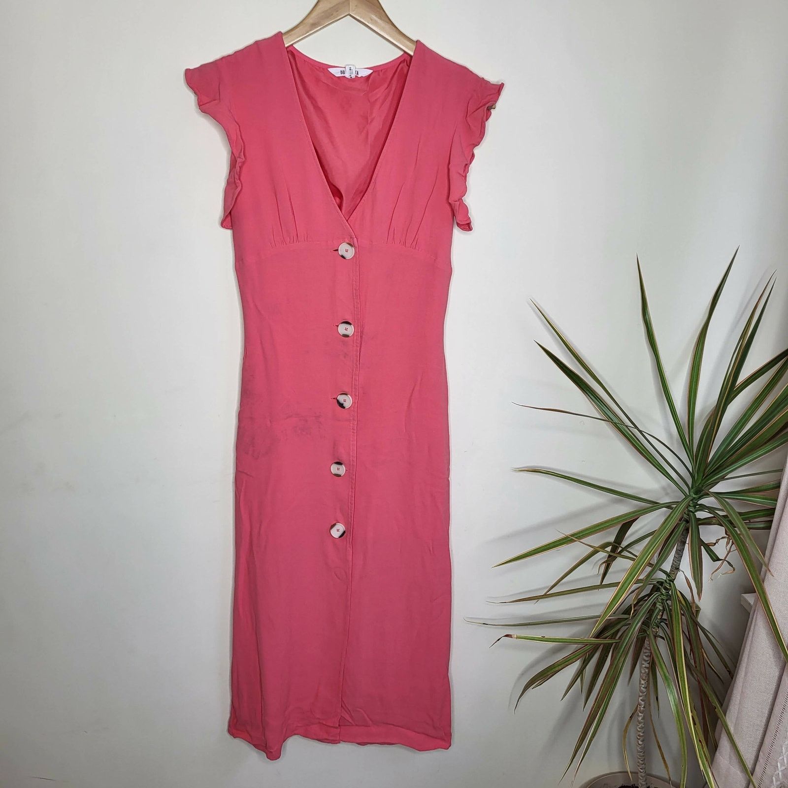BB Dakota BB Dakota Ruffle Sleeve Midi Dress - Pink Size S / US 4 / IT 40 - 1 Thumbnail