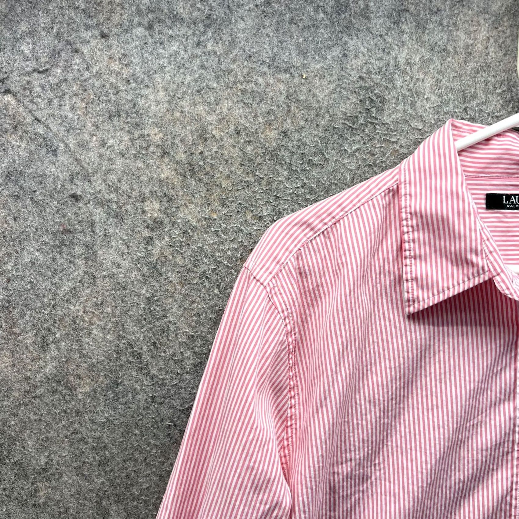 Ralph Lauren Lauren Ralph Lauren Shirt Womens XL Pink Stripe Button Front Long Sleeve Top Size XL / US 12-14 / IT 48-50 - 7 Thumbnail