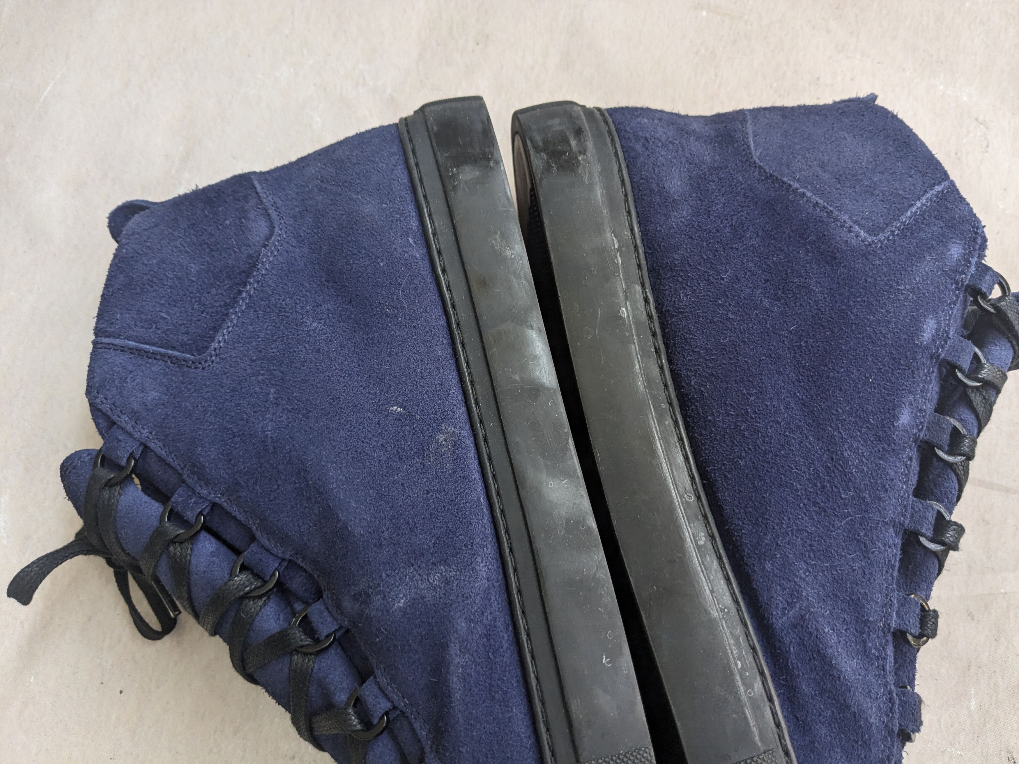 Balenciaga Balenciaga Arena Navy Blue 14 Suede Leather High Tops Size US 14 / EU 47 - 6 Thumbnail