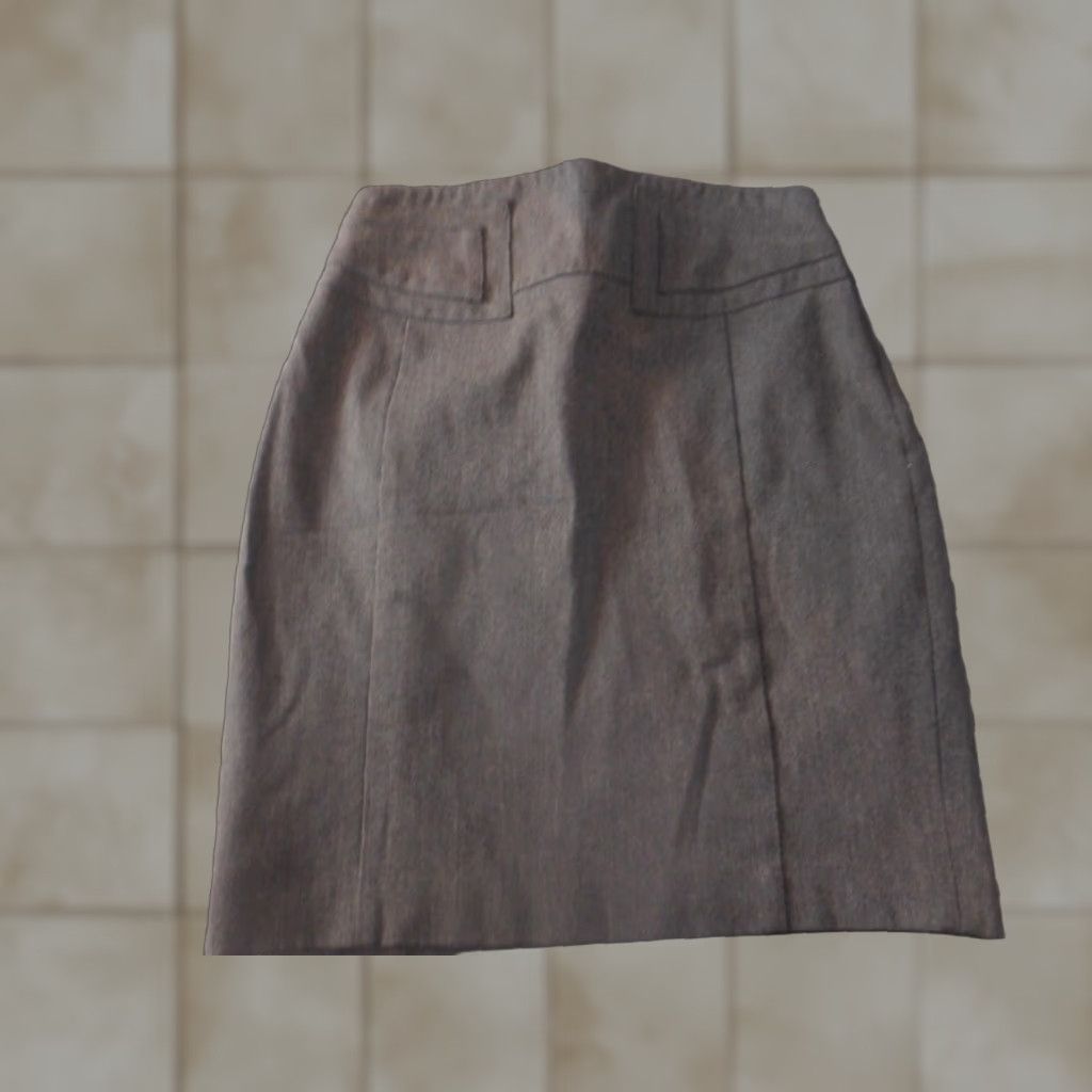 Express Express Skirt Women 4 Gray A-Line Casual Zip Knee Length Knit Zipper Lined Regular Polyester Size 27" / US 4 / IT 40 - 1 Thumbnail
