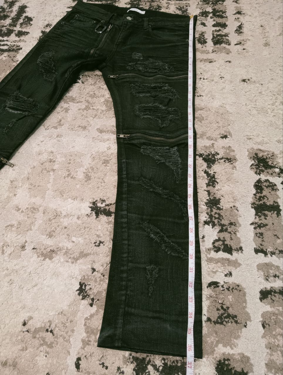 Japanese Brand JAPANESE MIDAS ZIPPER DISTRESSED LOOK STRETCH JEANS Size US 32 / EU 48 - 16 Thumbnail