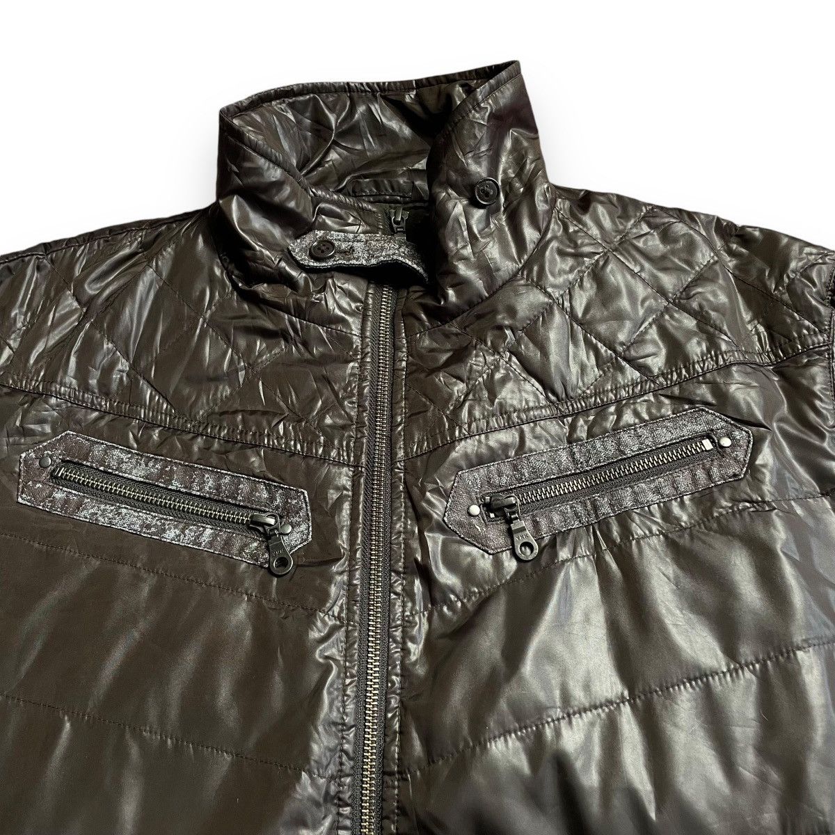 Kansai Yamamoto 🇯🇵 VINTAGE KANSAI JEANS FULL ZIP LIGHT PUFFER JACKET Size US XL / EU 56 / 4 - 8 Thumbnail