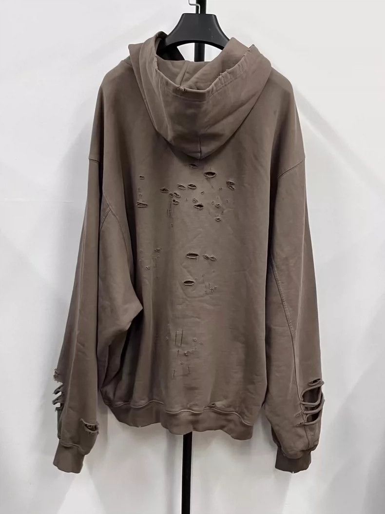 Balenciaga Balenciaga FW22 Letter Logo Printed Ripped Hoodie Size US XS / EU 42 / 0 - 2 Thumbnail