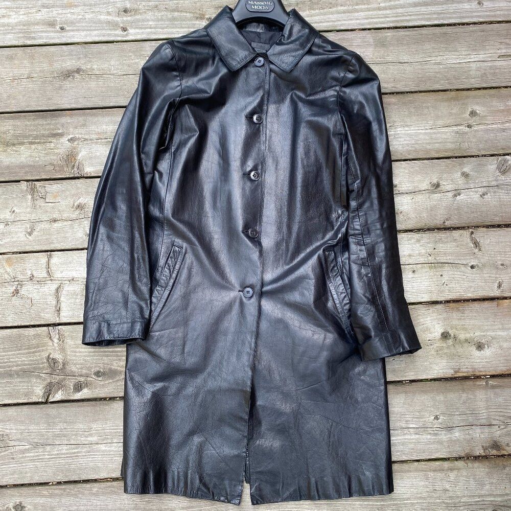 M0851 × Vintage Vintage 90s M0851 Genuine Leather Designer Jacket Small Bla Size S / US 4 / IT 40 - 2 Thumbnail