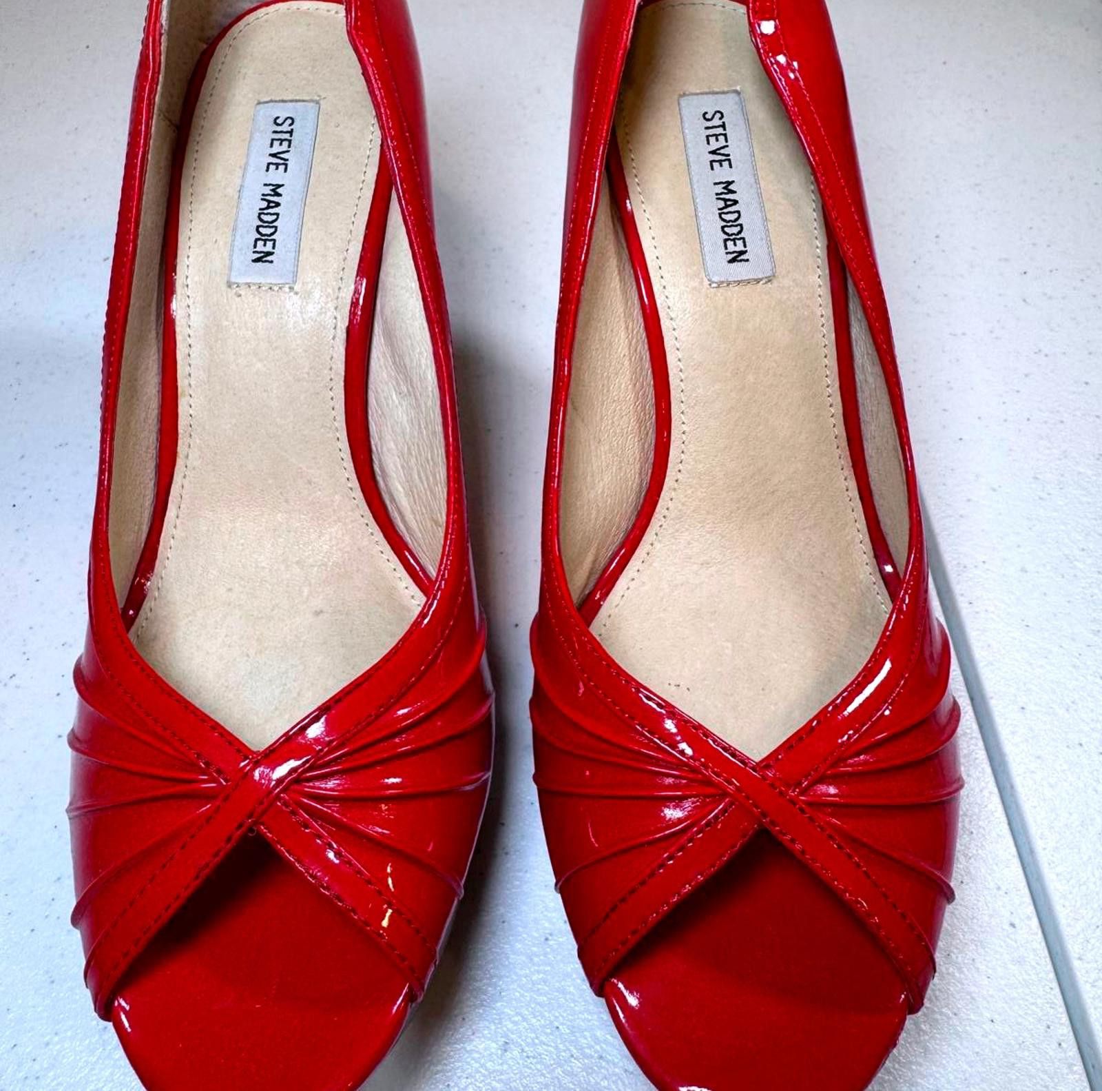 Steve Madden Steve Madden Red Patent Leather Heels Size US 10 / IT 40 - 1 Thumbnail