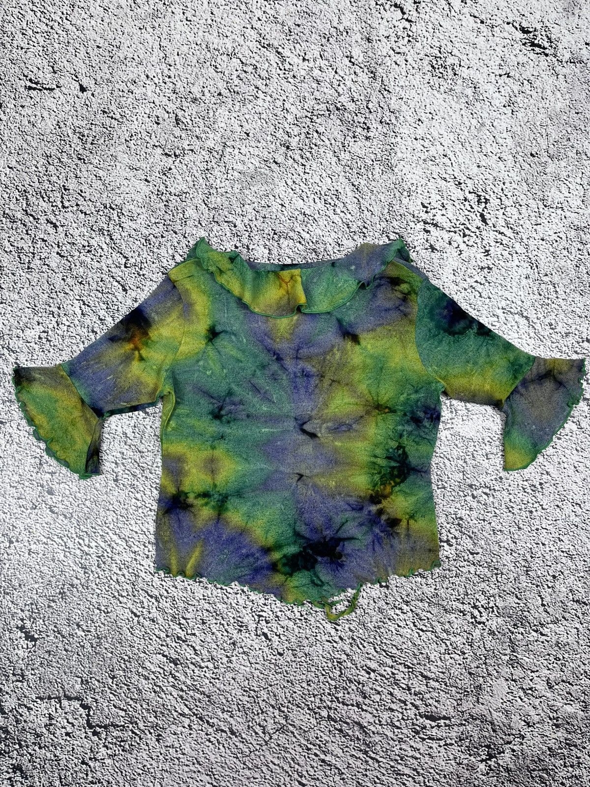 Japanese Brand Vintage Y2K Sheer Mesh Tie Front Top Psychedelic Size M / US 6-8 / IT 42-44 - 6 Thumbnail
