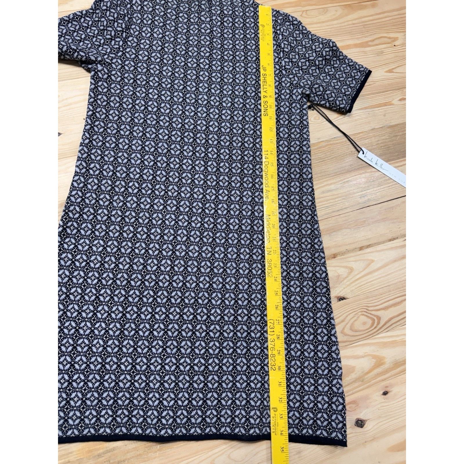 Nicole Miller Nicole Miller Geo Print Black White Sweater Dress Size S NWT Size S / US 4 / IT 40 - 9 Thumbnail