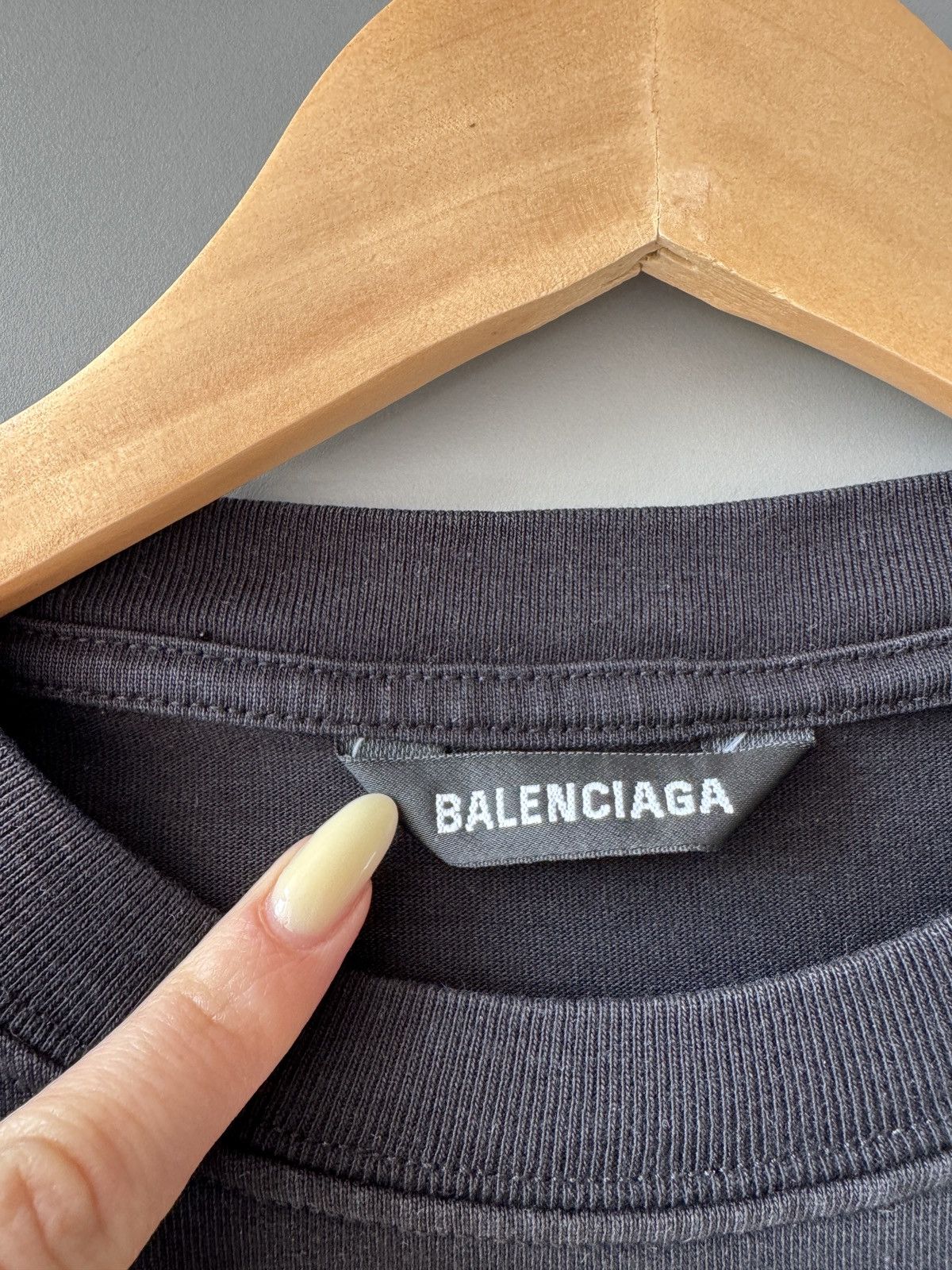 Balenciaga Balenciaga Corporate Logo Black Tee Size US XXS / EU 40 - 4 Thumbnail
